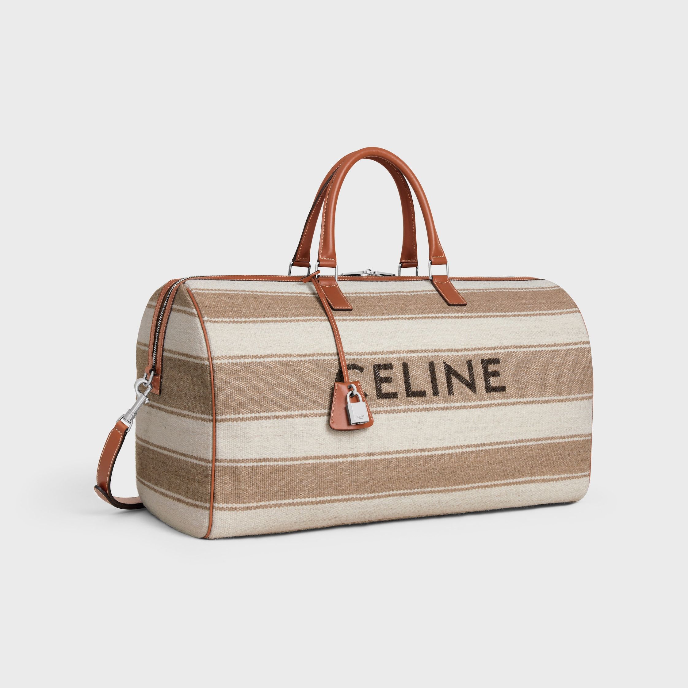 Celine LARGE TRAVEL BAG IN TEXTILE WITH CELINE JACQUARD AND CALFSKIN Size ONE SIZE - 2 Thumbnail