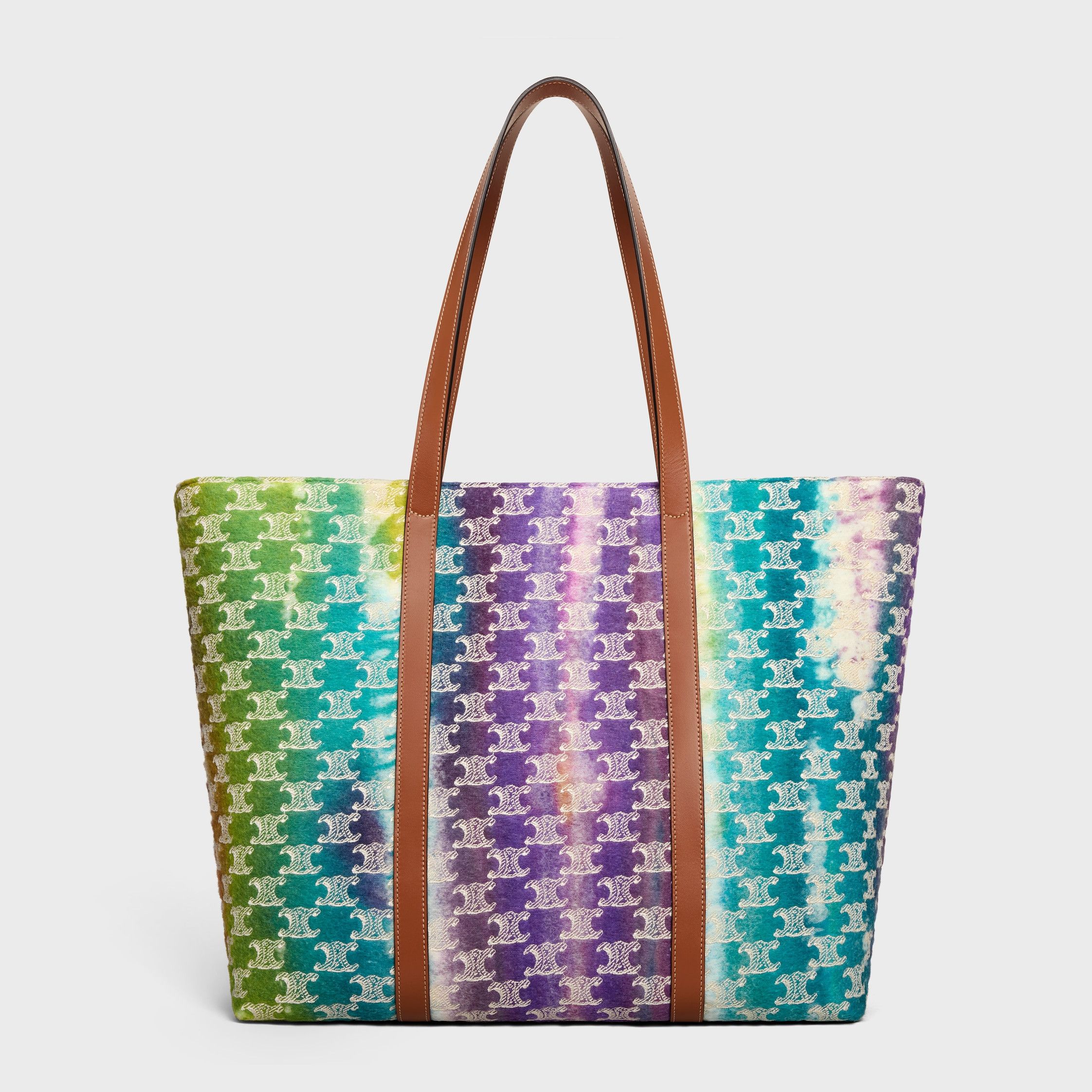 Celine HORIZONTAL MUSEUM BAG IN TEXTILE WITH TRIOMPHE EMBROIDERIES AND CALFSKIN MULTICOLOR Size ONE SIZE - 3 Thumbnail