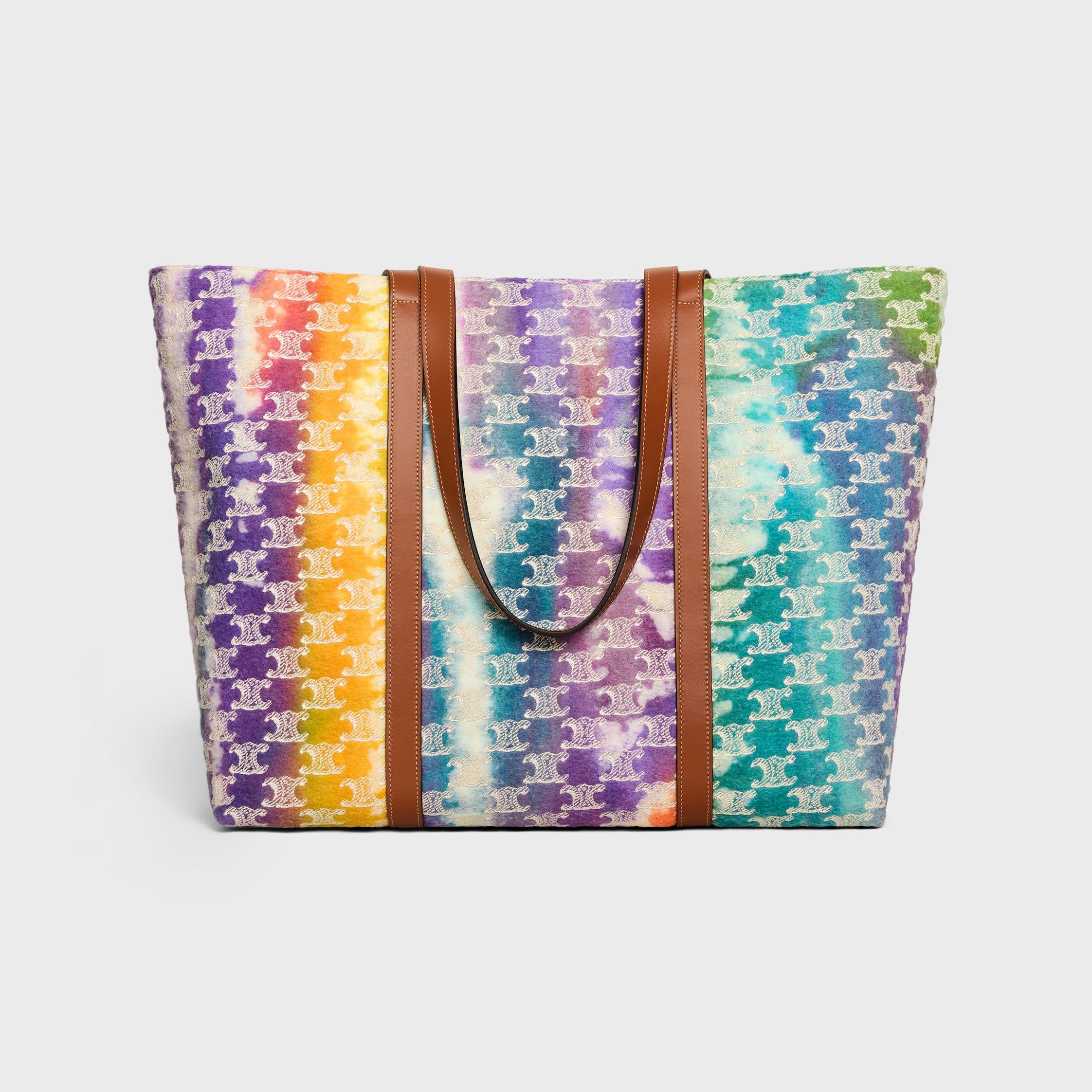 Celine HORIZONTAL MUSEUM BAG IN TEXTILE WITH TRIOMPHE EMBROIDERIES AND CALFSKIN MULTICOLOR Size ONE SIZE - 4 Thumbnail
