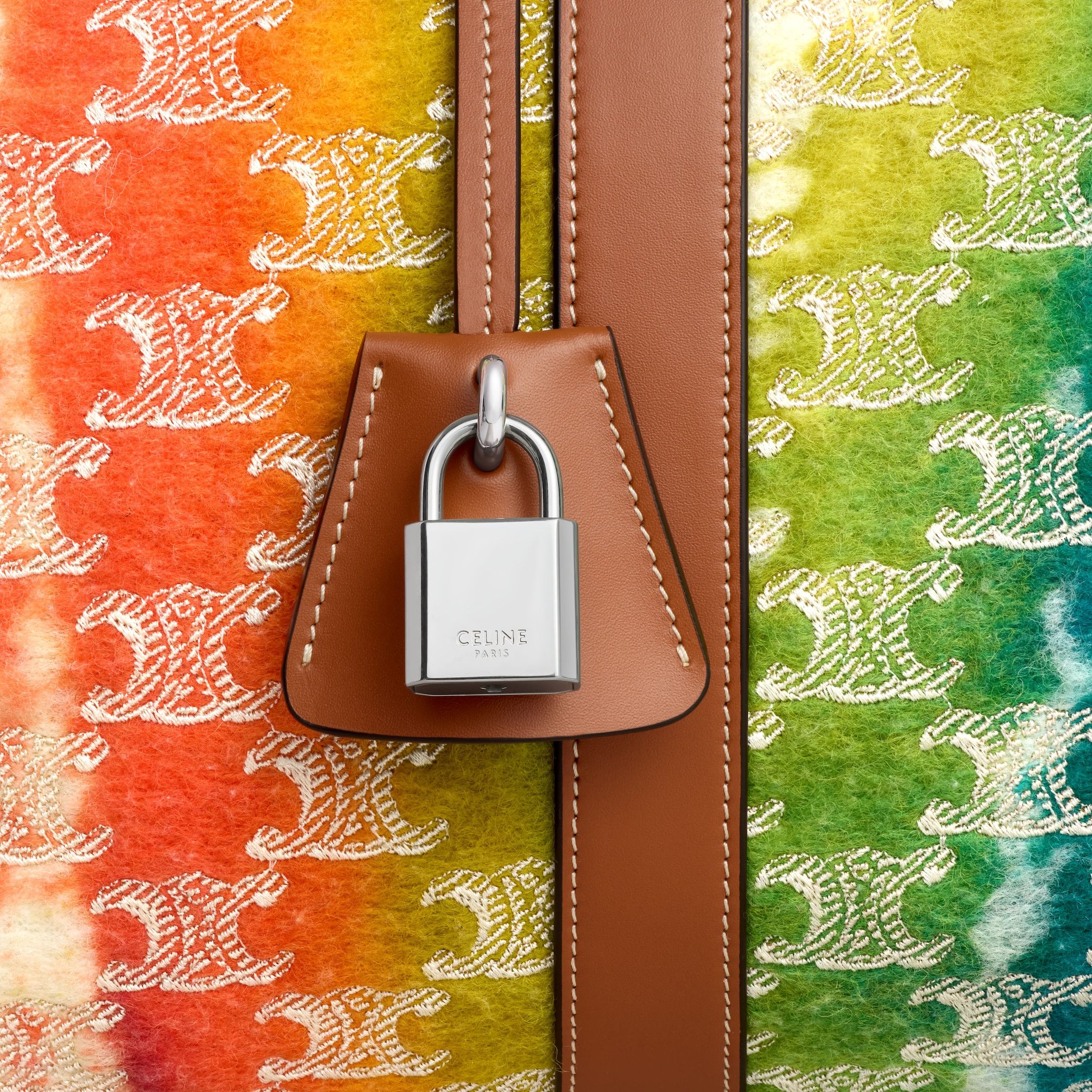 Celine MEDIUM TRAVEL BAG IN TEXTILE WITH TRIOMPHE EMBROIDERIES AND CALFSKIN multicolor Size ONE SIZE - 4 Thumbnail