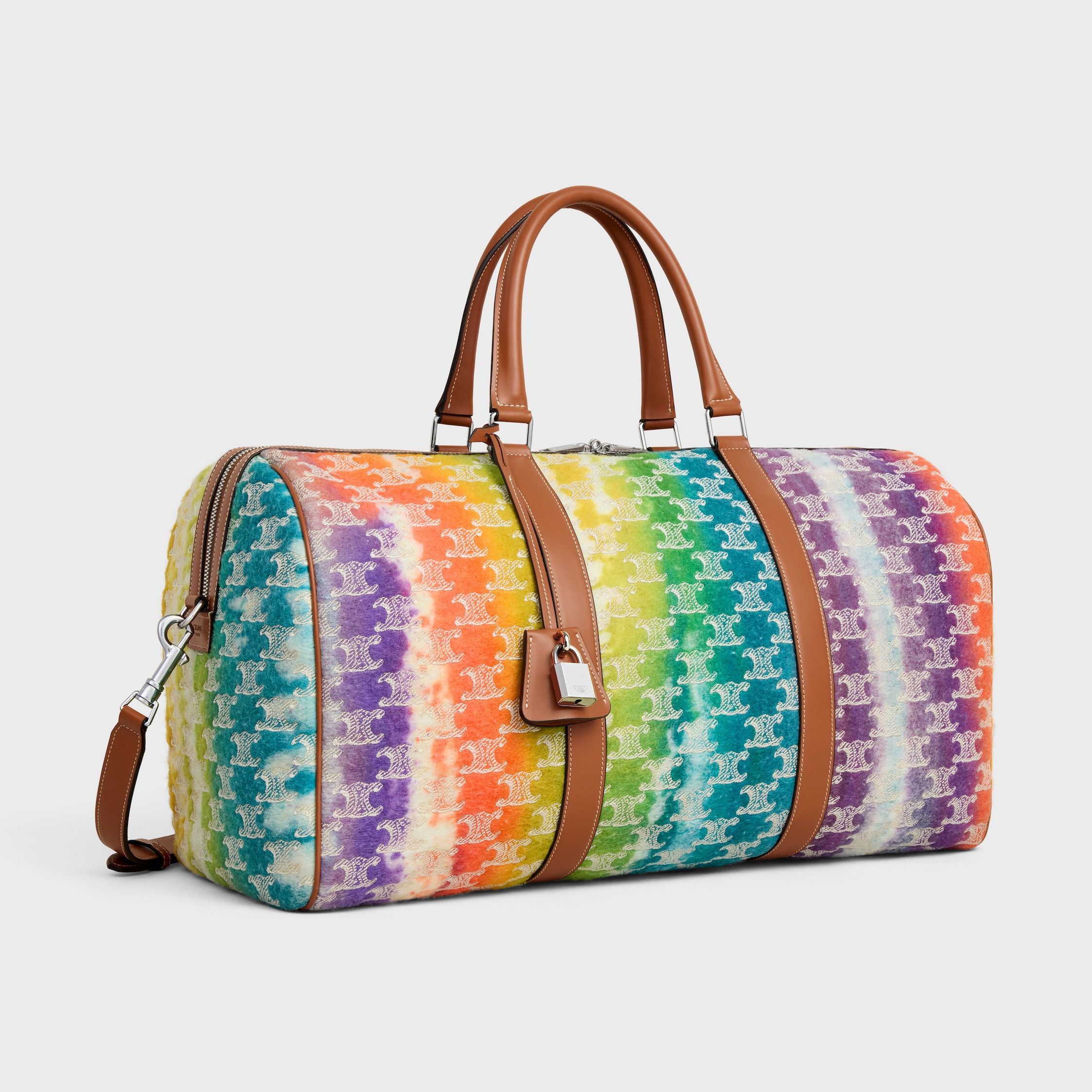 Celine MEDIUM TRAVEL BAG IN TEXTILE WITH TRIOMPHE EMBROIDERIES AND CALFSKIN multicolor Size ONE SIZE - 2 Thumbnail