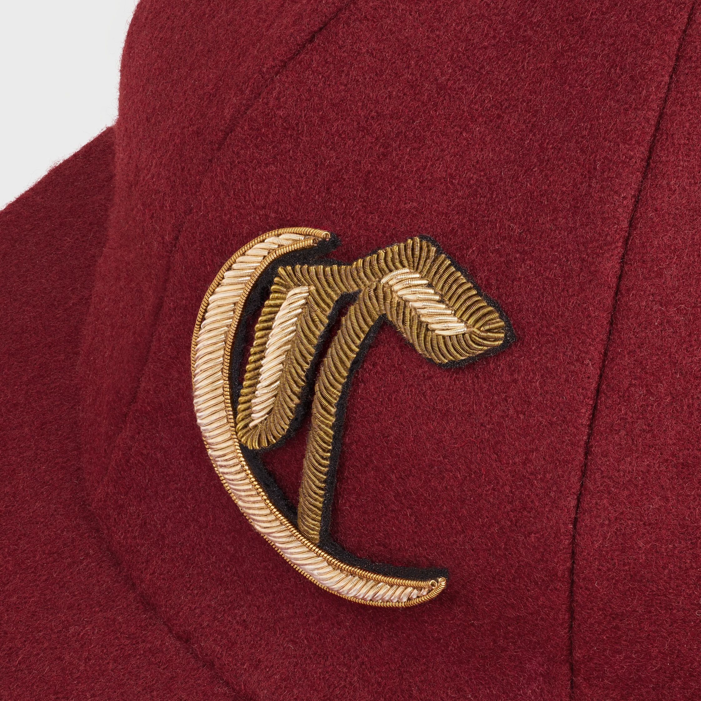 Celine ROWING CAP IN FLANNEL BORDEAUX Size ONE SIZE - 2 Thumbnail