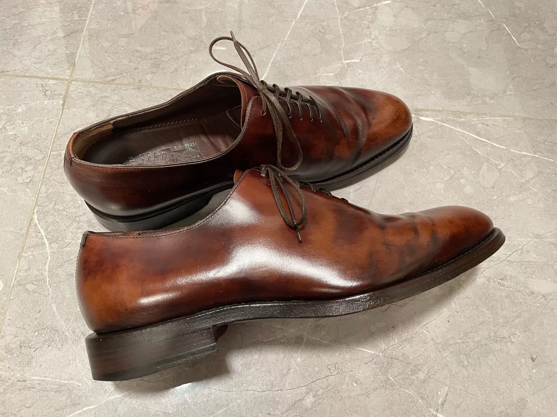 Salvatore Ferragamo Ferragamo Tramezza Men's Leather Shoes Size US 8.5 / EU 41-42 - 2 Thumbnail
