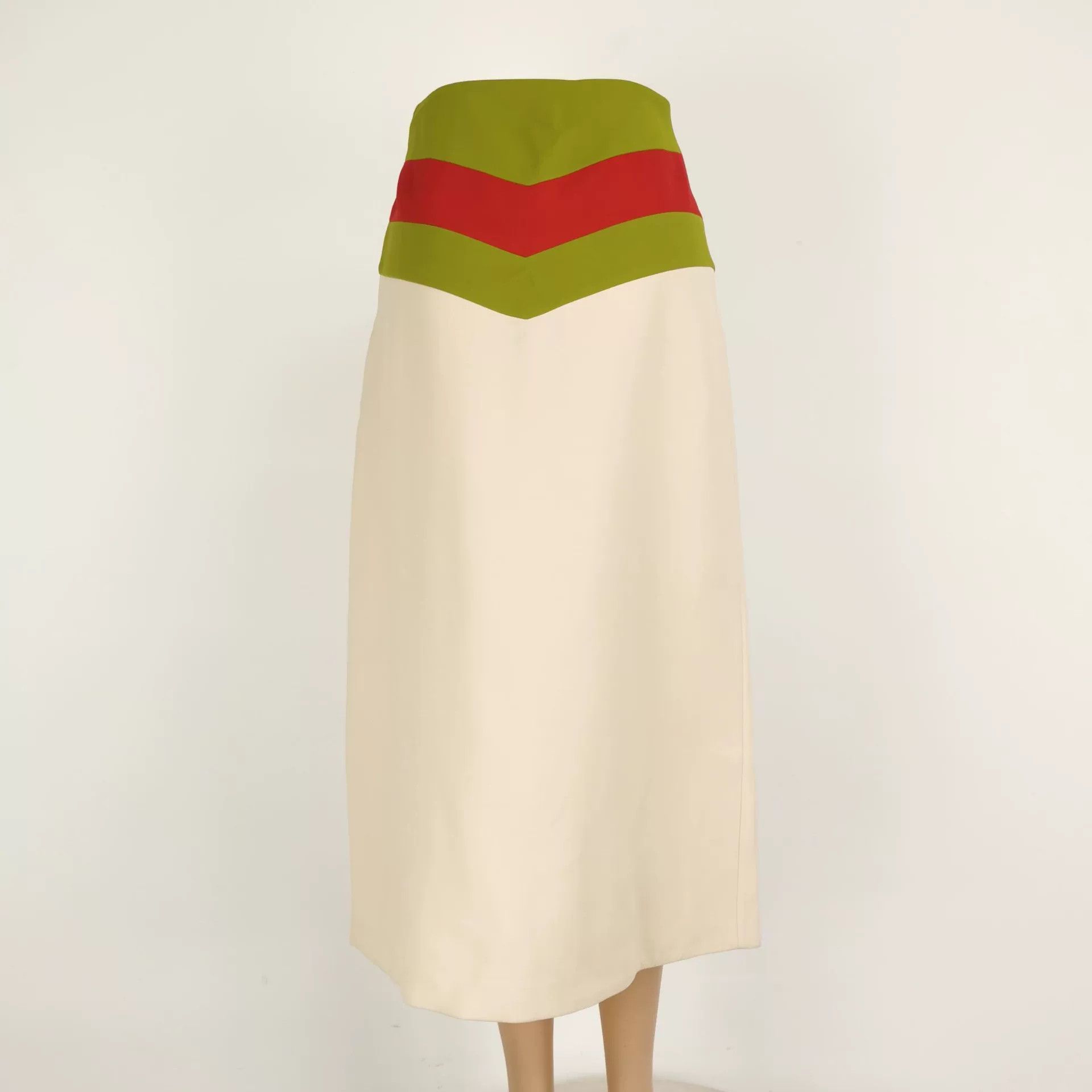 Gucci Gucci Red Green Stripe V High Waist Skirt Size 36" / US 14 / IT 50 - 2 Thumbnail
