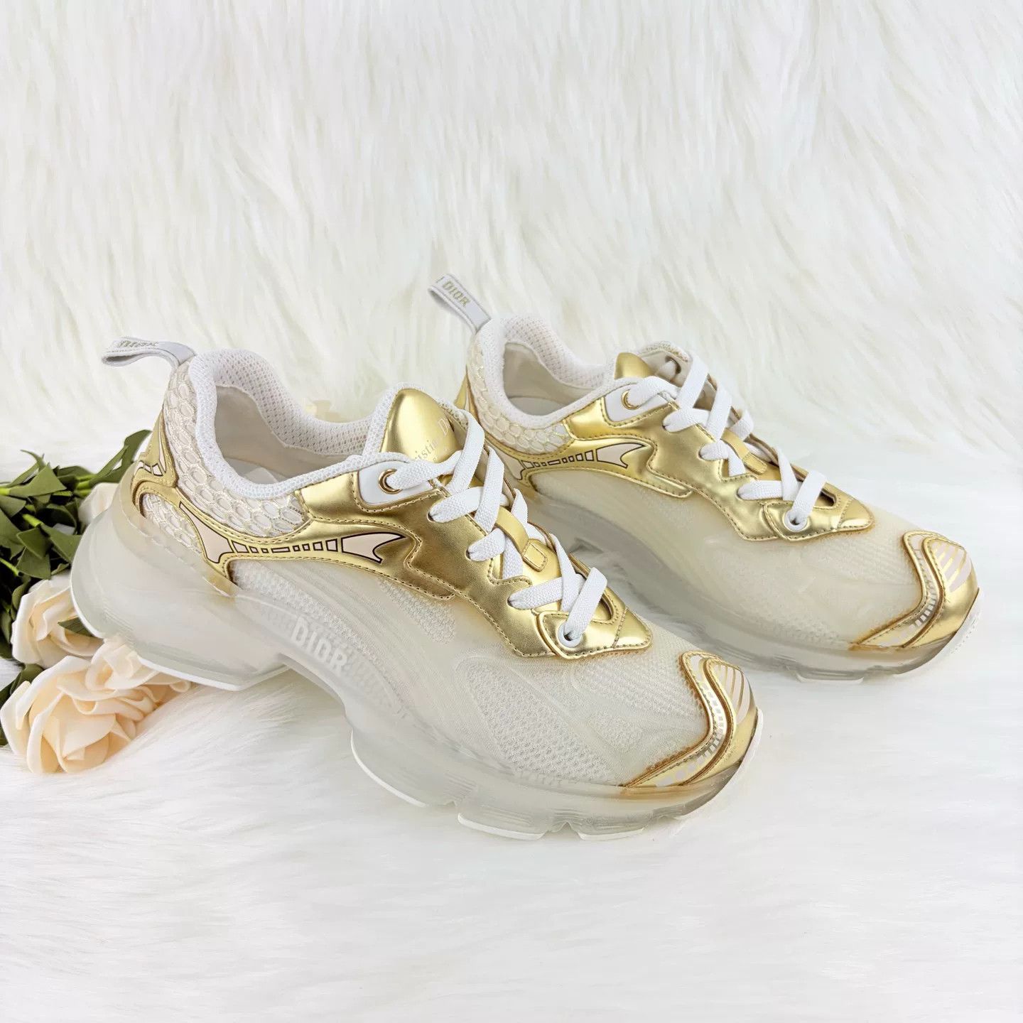 Dior Dior Vibe White Gold Monogram Sneakers Size US 5 / IT 35 - 5 Thumbnail