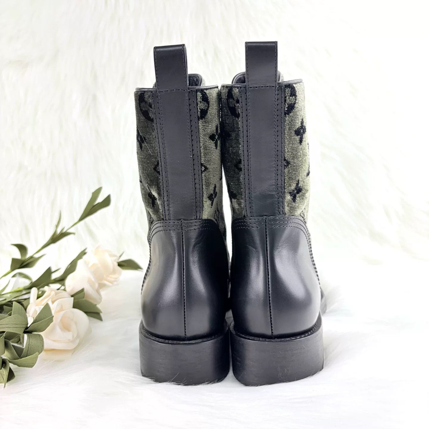 Louis Vuitton LV Camo Embossed Leather Martin Boots Size US 6 / IT 36 - 6 Thumbnail