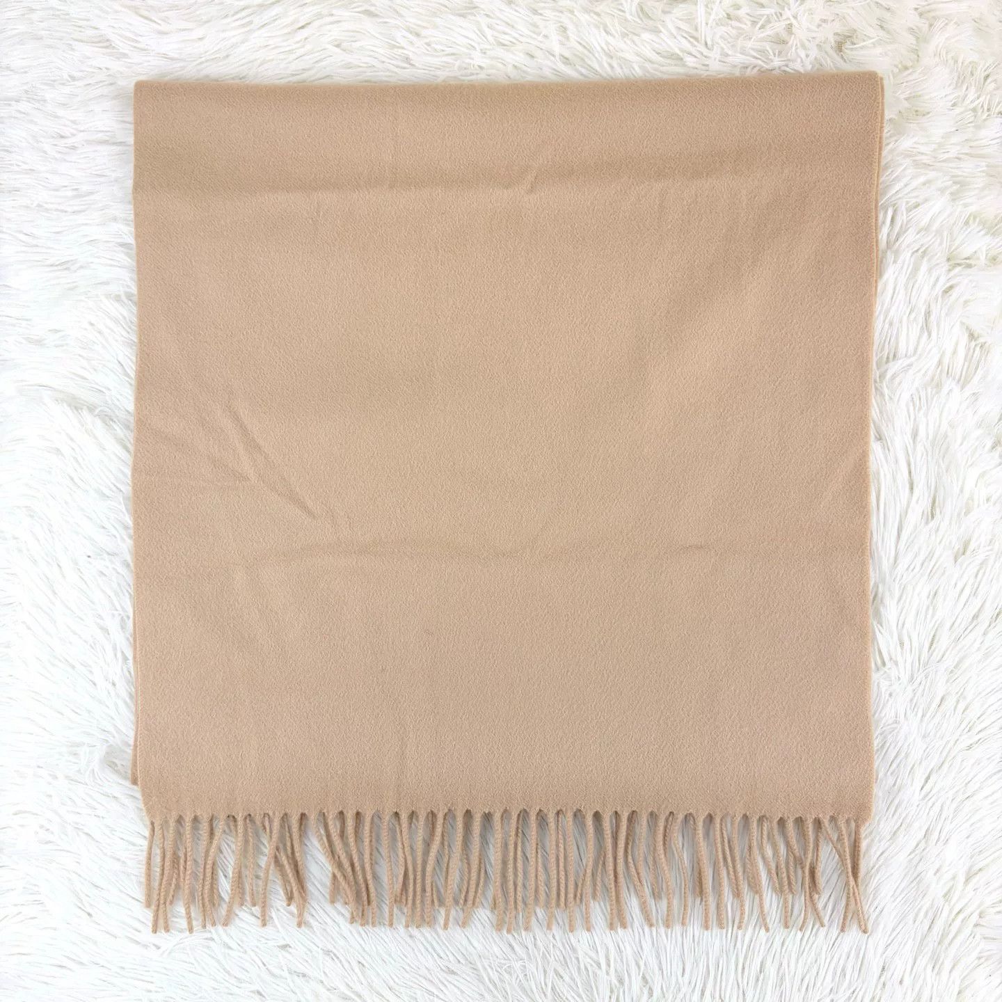 Loro Piana Loro Piana Camel Cashmere Fringed Scarf Size ONE SIZE - 3 Thumbnail
