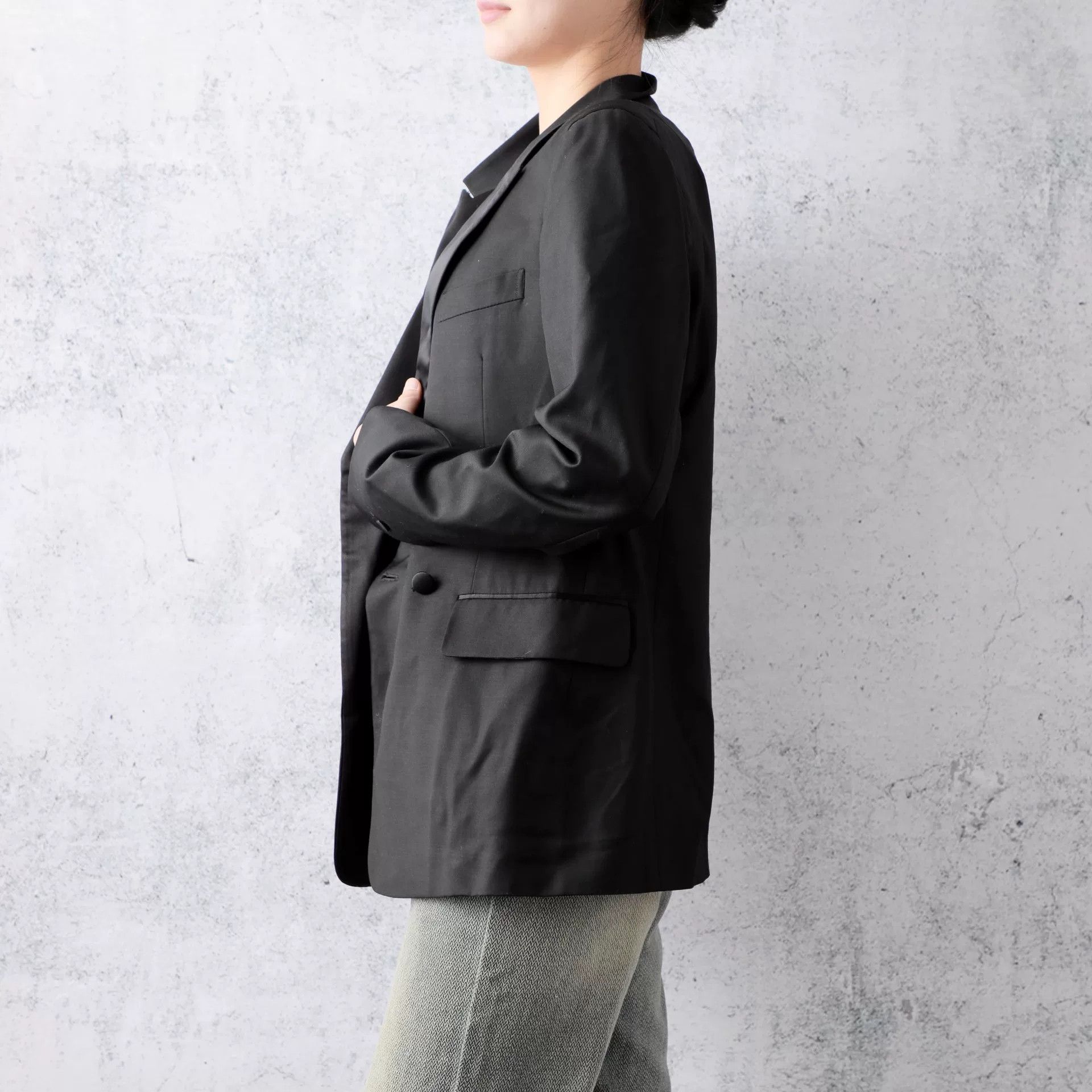 Yves Saint Laurent YSL Black Lapel Double-Breasted Blazer Size US S / EU 44-46 / 1 - 4 Thumbnail