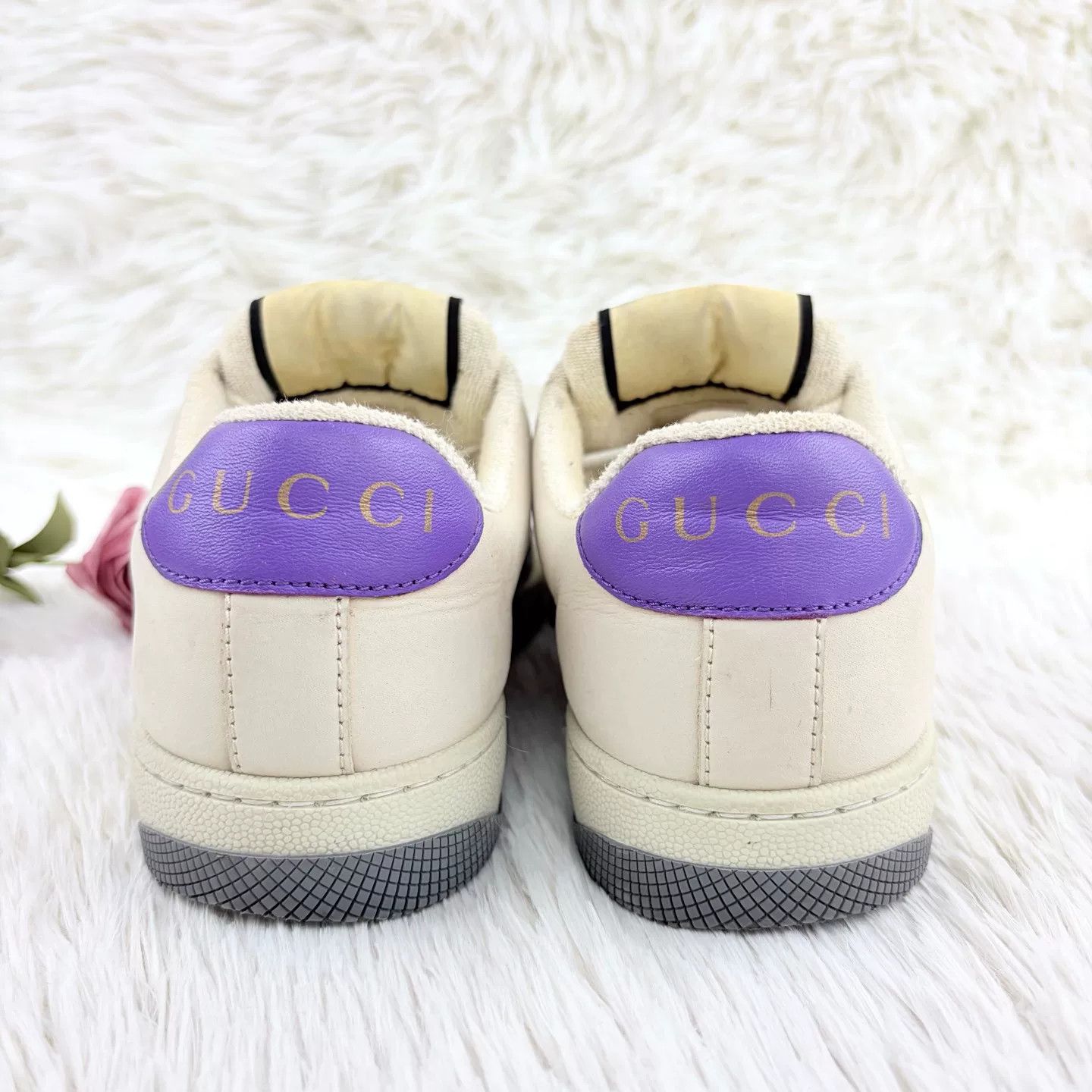 Gucci Gucci White Purple Dirty Shoes Size US 5 / IT 35 - 9 Thumbnail
