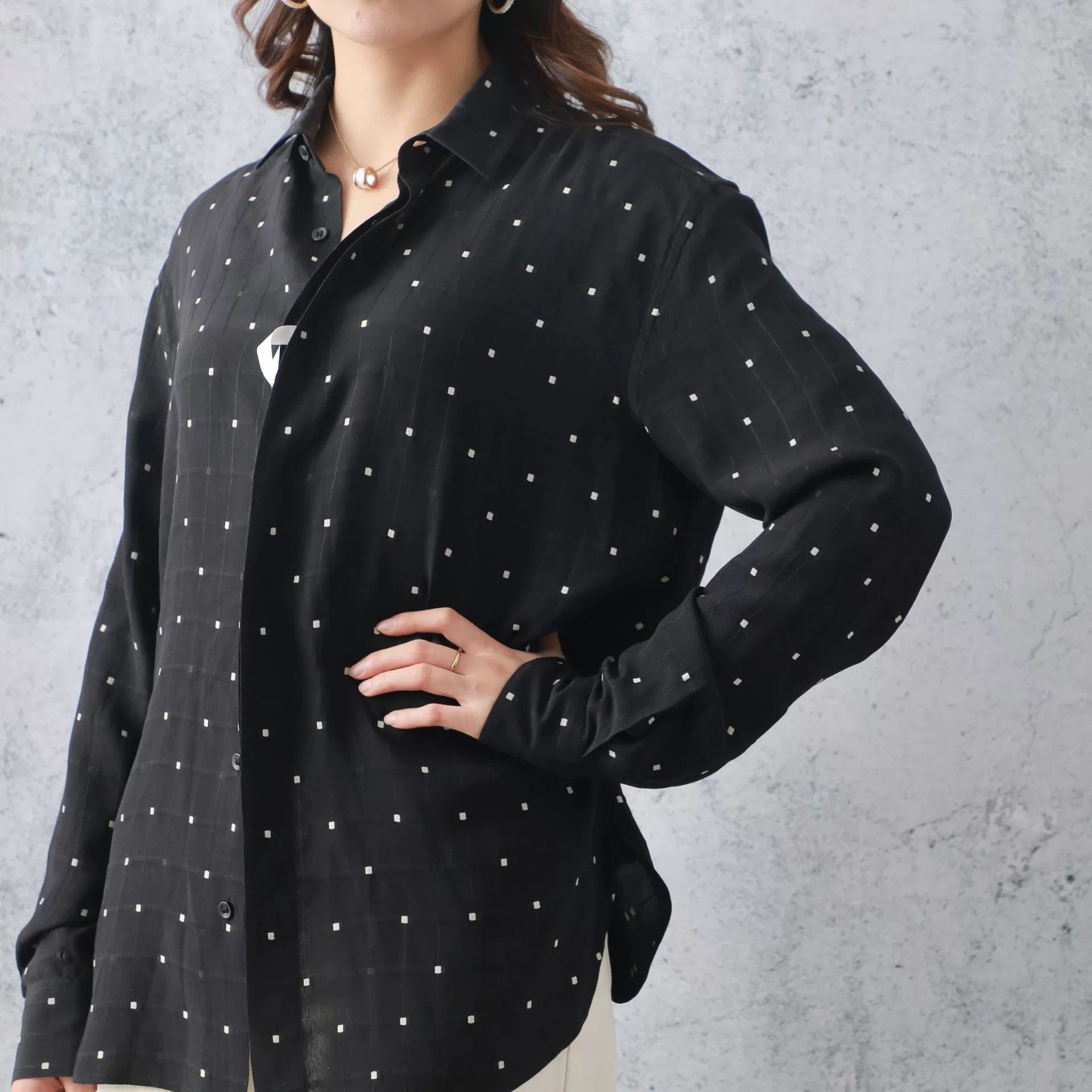 Yves Saint Laurent YSL Silk Checkered Black White Shirt Size S / US 4 / IT 40 - 3 Thumbnail
