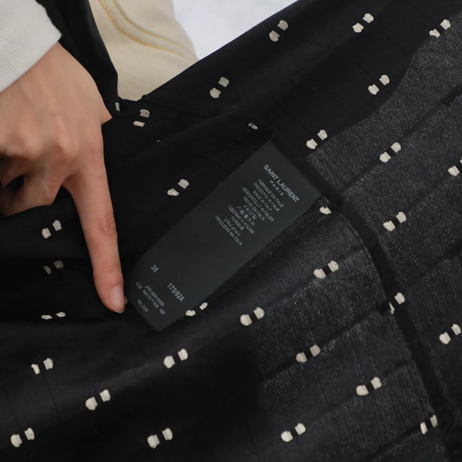Yves Saint Laurent YSL Silk Checkered Black White Shirt Size S / US 4 / IT 40 - 6 Thumbnail