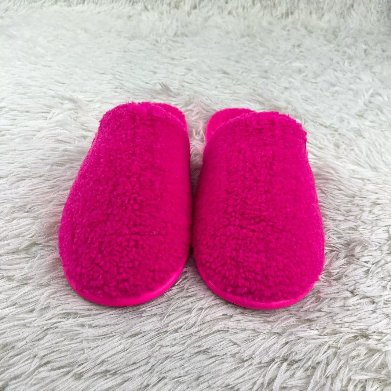 Loewe LOEWE Fleece Flat Slippers Pink Size US 10 / IT 40 - 2 Thumbnail