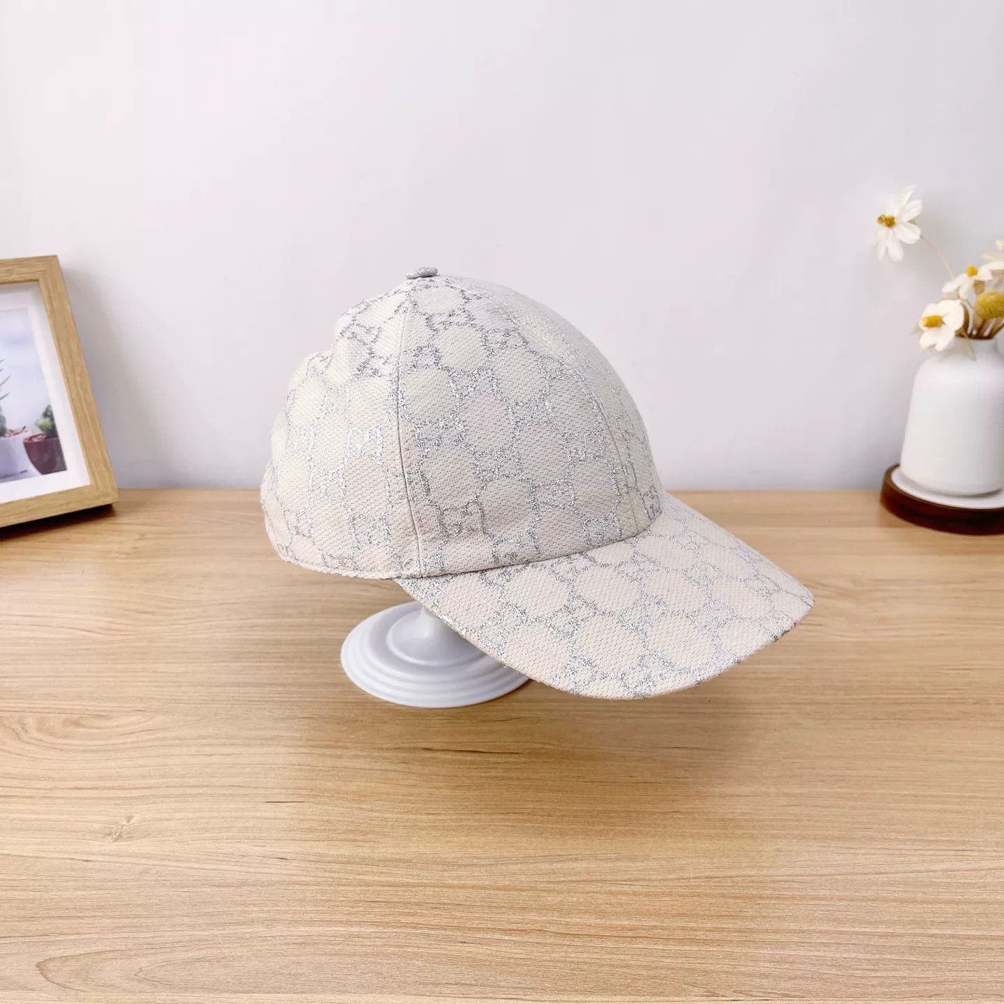 Gucci Gucci Beige Silver GG Baseball Cap Size ONE SIZE - 5 Thumbnail