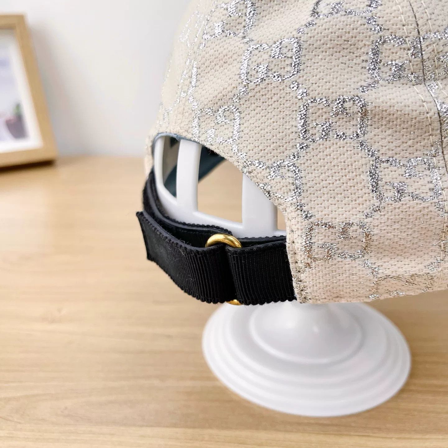 Gucci Gucci Beige Silver GG Baseball Cap Size ONE SIZE - 7 Thumbnail