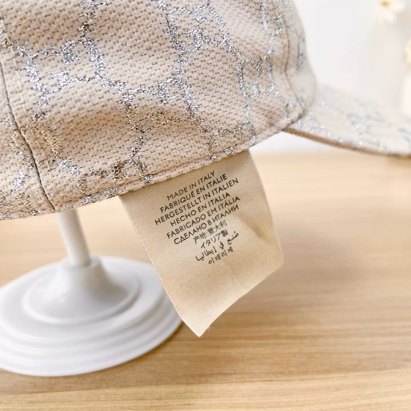 Gucci Gucci Beige Silver GG Baseball Cap Size ONE SIZE - 9 Thumbnail