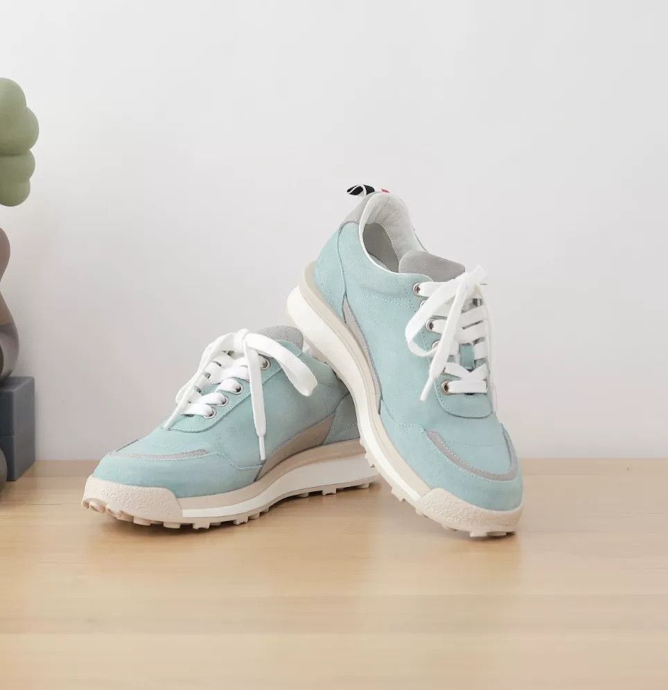 Thom Browne THOM BROWNE Blue Suede Lace-Up Sneakers Size US 5.5 / IT 35.5 - 4 Thumbnail