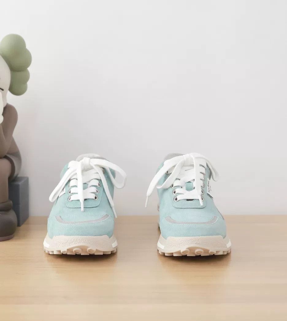 Thom Browne THOM BROWNE Blue Suede Lace-Up Sneakers Size US 5.5 / IT 35.5 - 2 Thumbnail