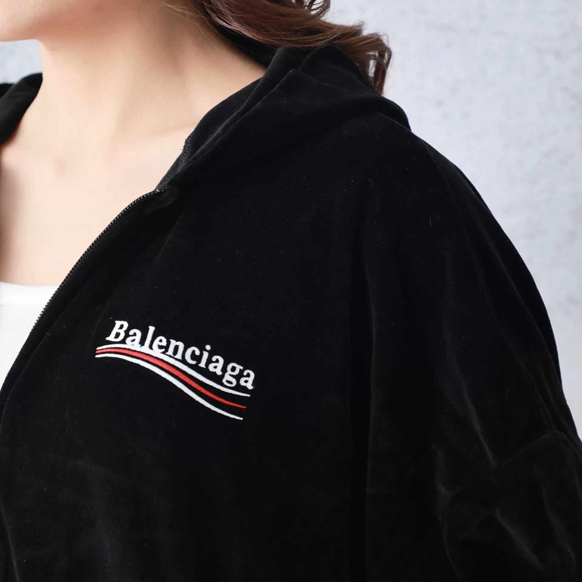 Balenciaga Balenciaga Black Cotton Velvet Hooded Top Size M / US 6-8 / IT 42-44 - 4 Thumbnail