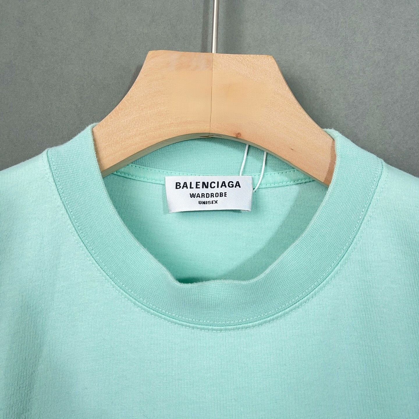 Balenciaga Balenciaga Mint Green Cotton Embroidered Logo Tee Size XS / US 0-2 / IT 36-38 - 3 Thumbnail