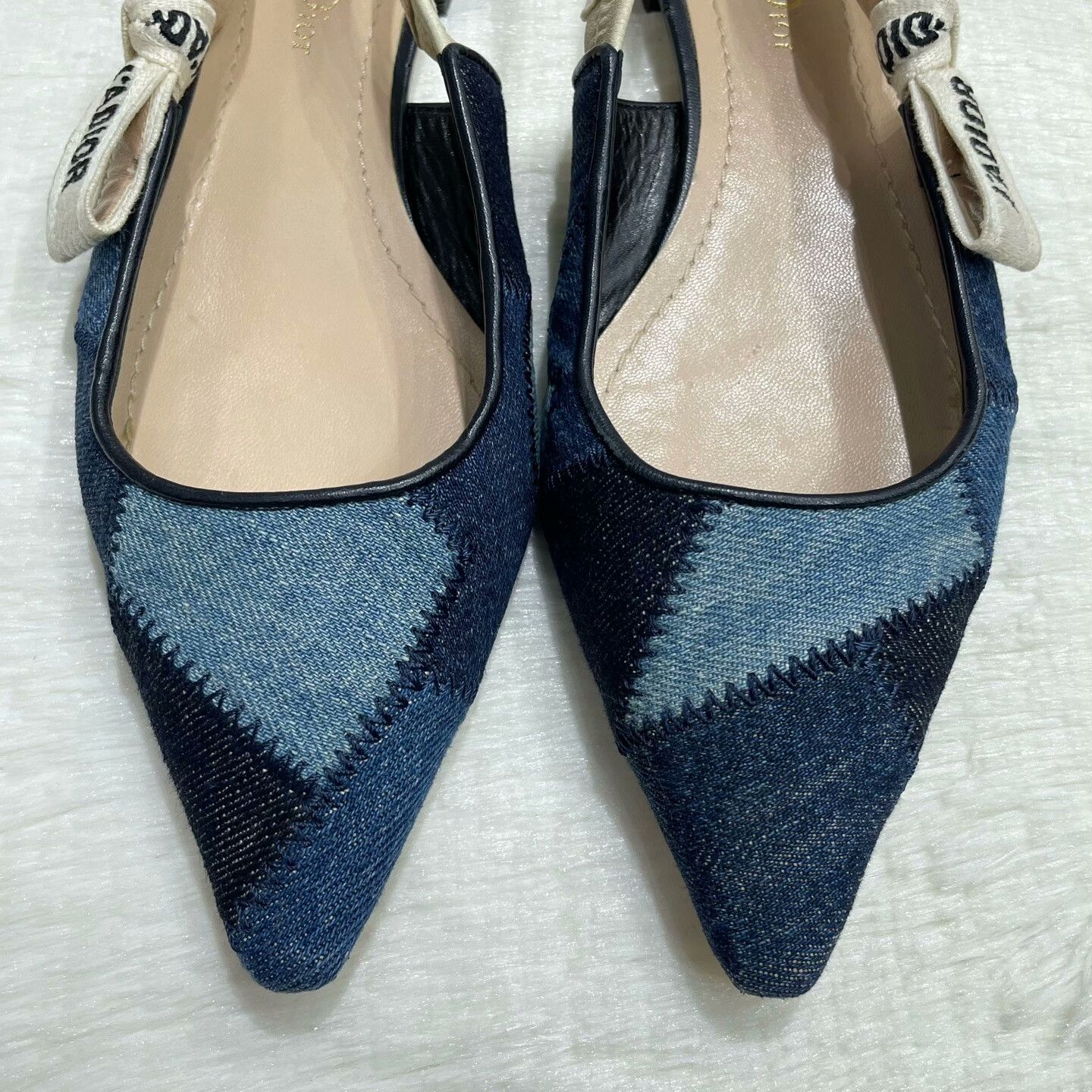 Dior Dior J'Adior Denim Blue Ballet Flats Size US 6 / IT 36 - 9 Thumbnail