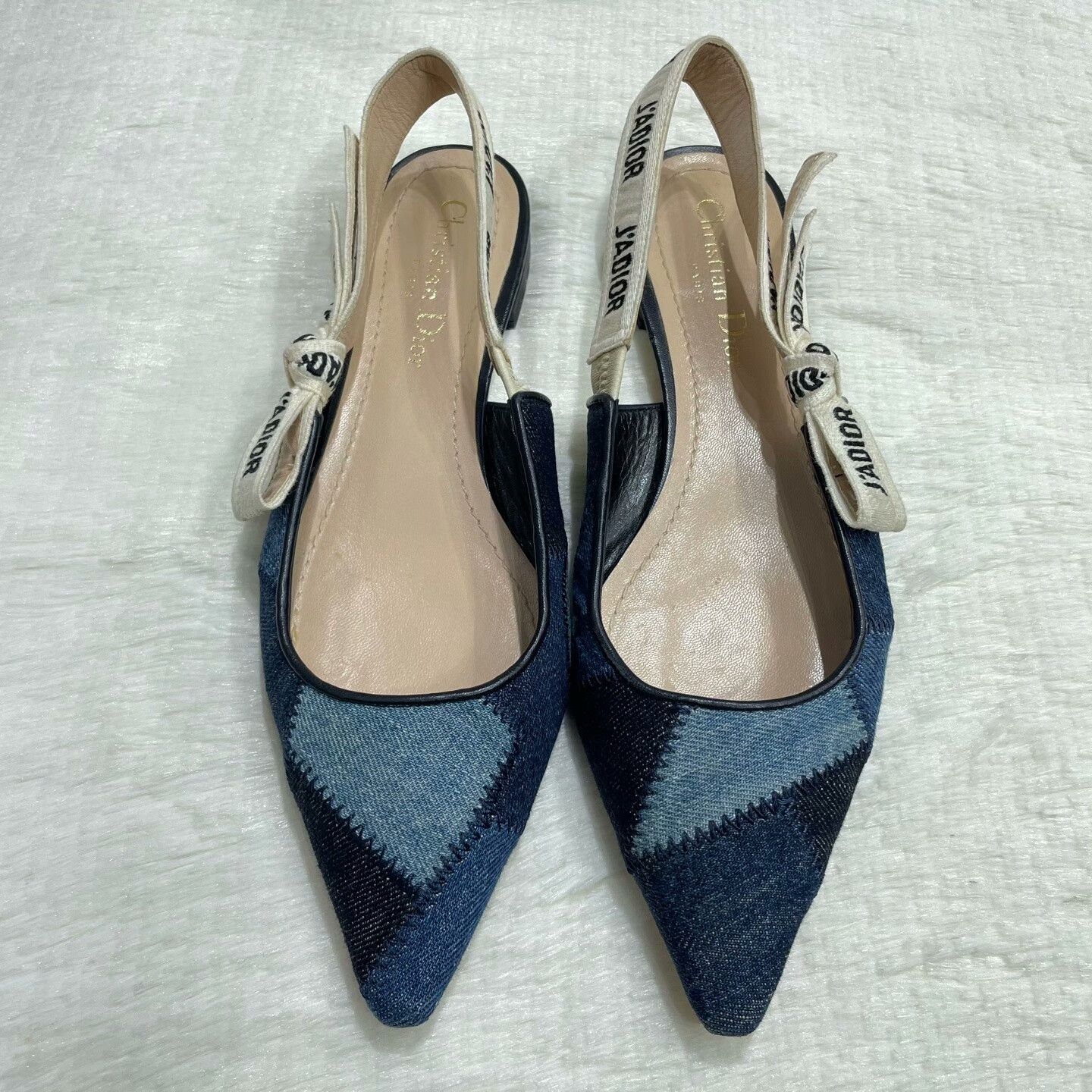 Dior Dior J'Adior Denim Blue Ballet Flats Size US 6 / IT 36 - 2 Thumbnail