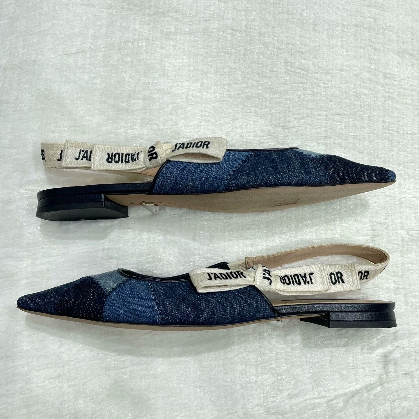 Dior Dior J'Adior Denim Blue Ballet Flats Size US 6 / IT 36 - 3 Thumbnail