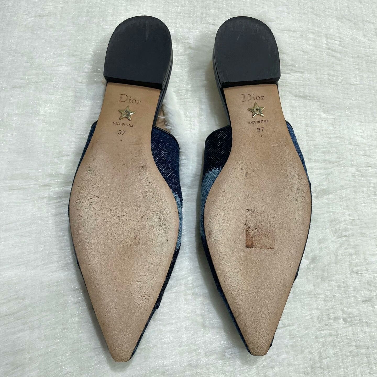 Dior Dior J'Adior Denim Blue Ballet Flats Size US 6 / IT 36 - 7 Thumbnail