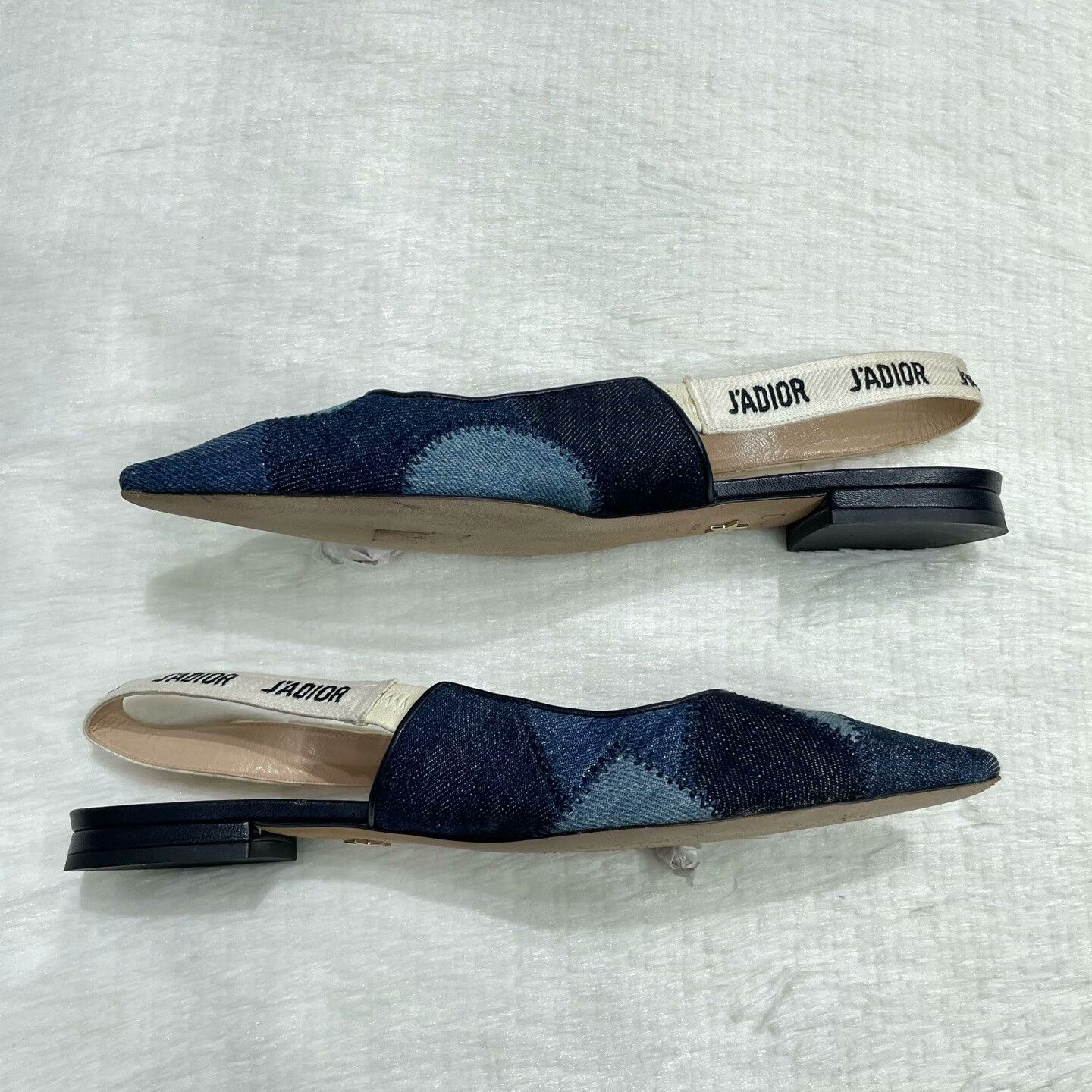Dior Dior J'Adior Denim Blue Ballet Flats Size US 6 / IT 36 - 4 Thumbnail