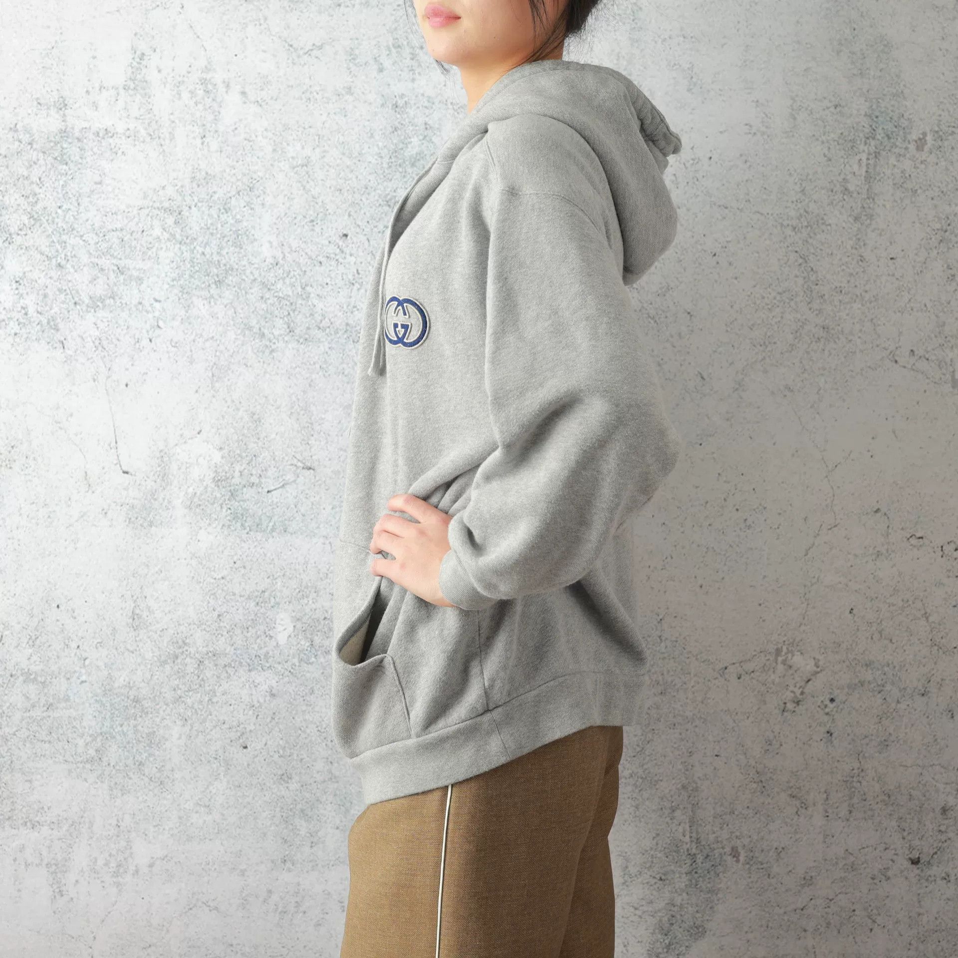 Gucci Gucci Gray Cotton Hooded Long-Sleeve Sweatshirt Size M / US 6-8 / IT 42-44 - 4 Thumbnail