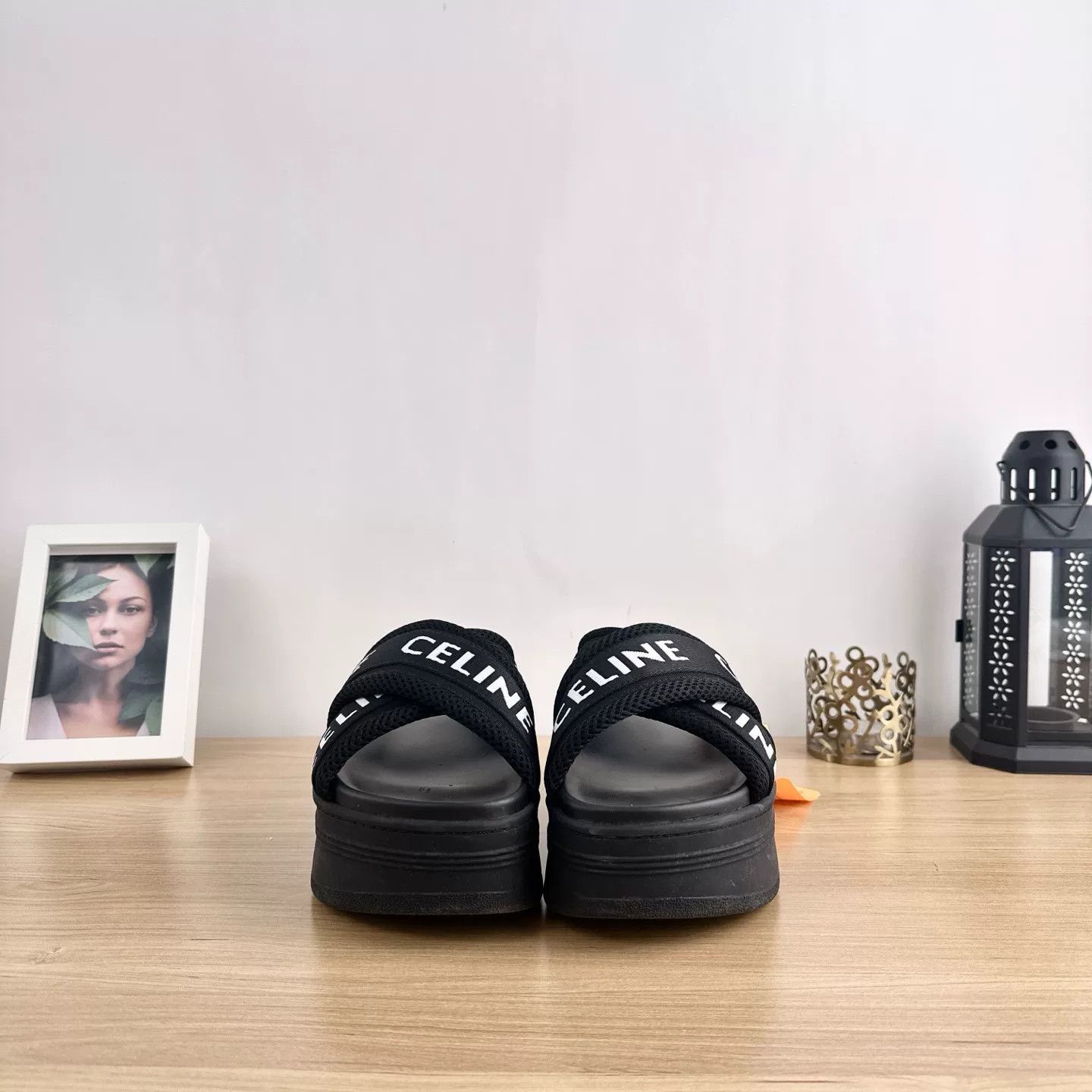 Celine Celine Triomphe Black Platform Slides Size US 5 / IT 35 - 2 Thumbnail