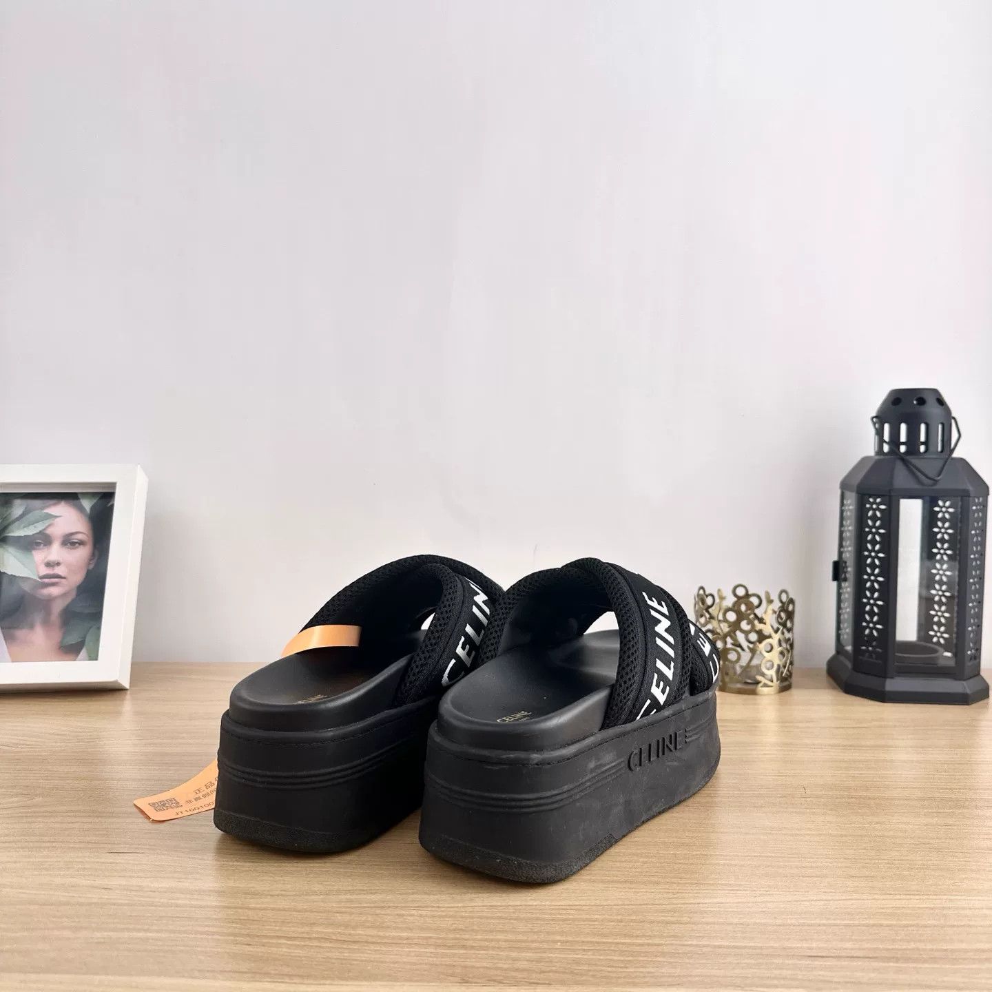 Celine Celine Triomphe Black Platform Slides Size US 5 / IT 35 - 4 Thumbnail