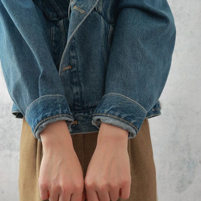 Balenciaga Balenciaga Blue Pleated Long-Sleeve Denim Jacket Size XS / US 0-2 / IT 36-38 - 4 Thumbnail