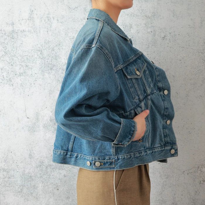 Balenciaga Balenciaga Blue Pleated Long-Sleeve Denim Jacket Size XS / US 0-2 / IT 36-38 - 2 Thumbnail