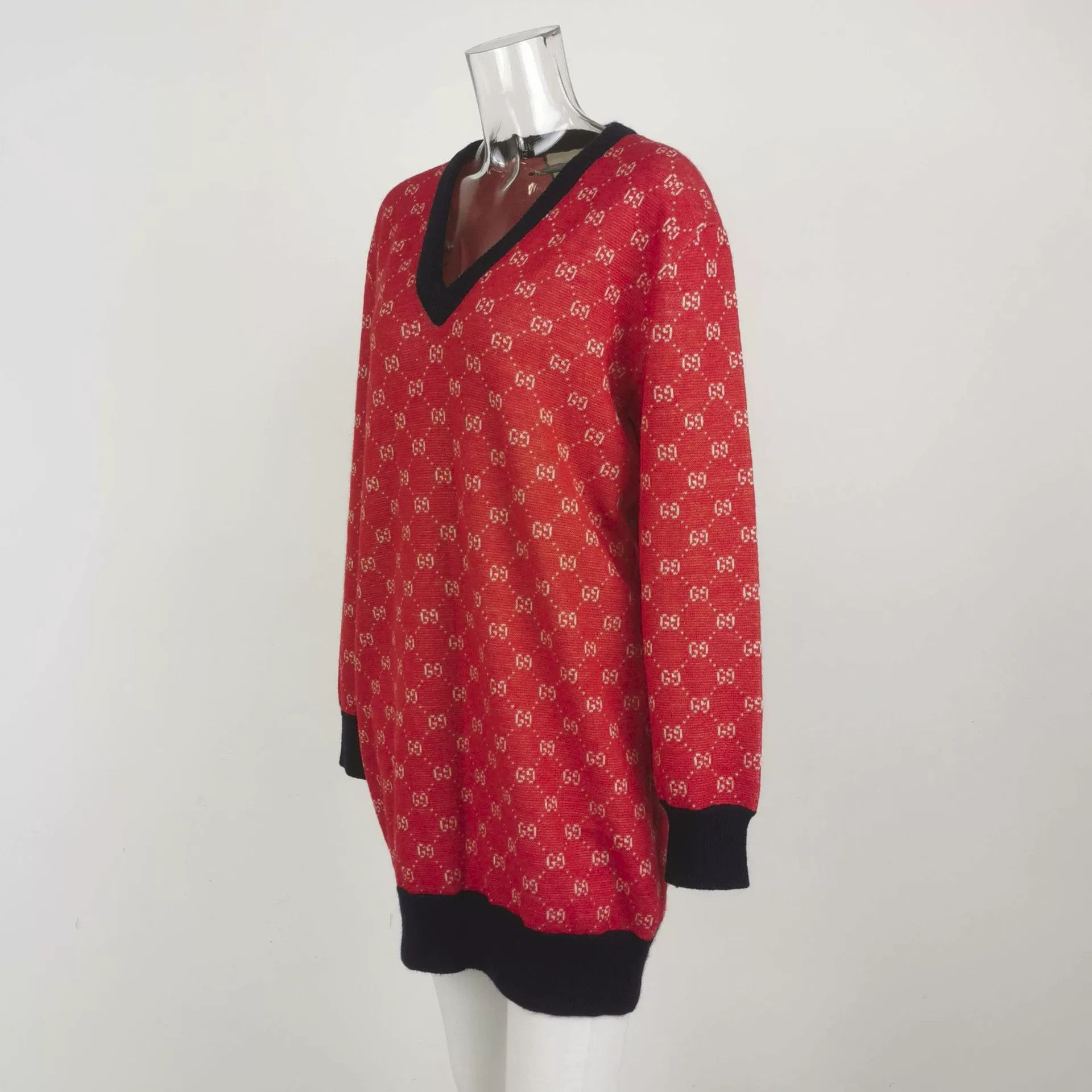 Gucci Gucci Double G Logo Red Blue Knit Dress Size M / US 6-8 / IT 42-44 - 2 Thumbnail
