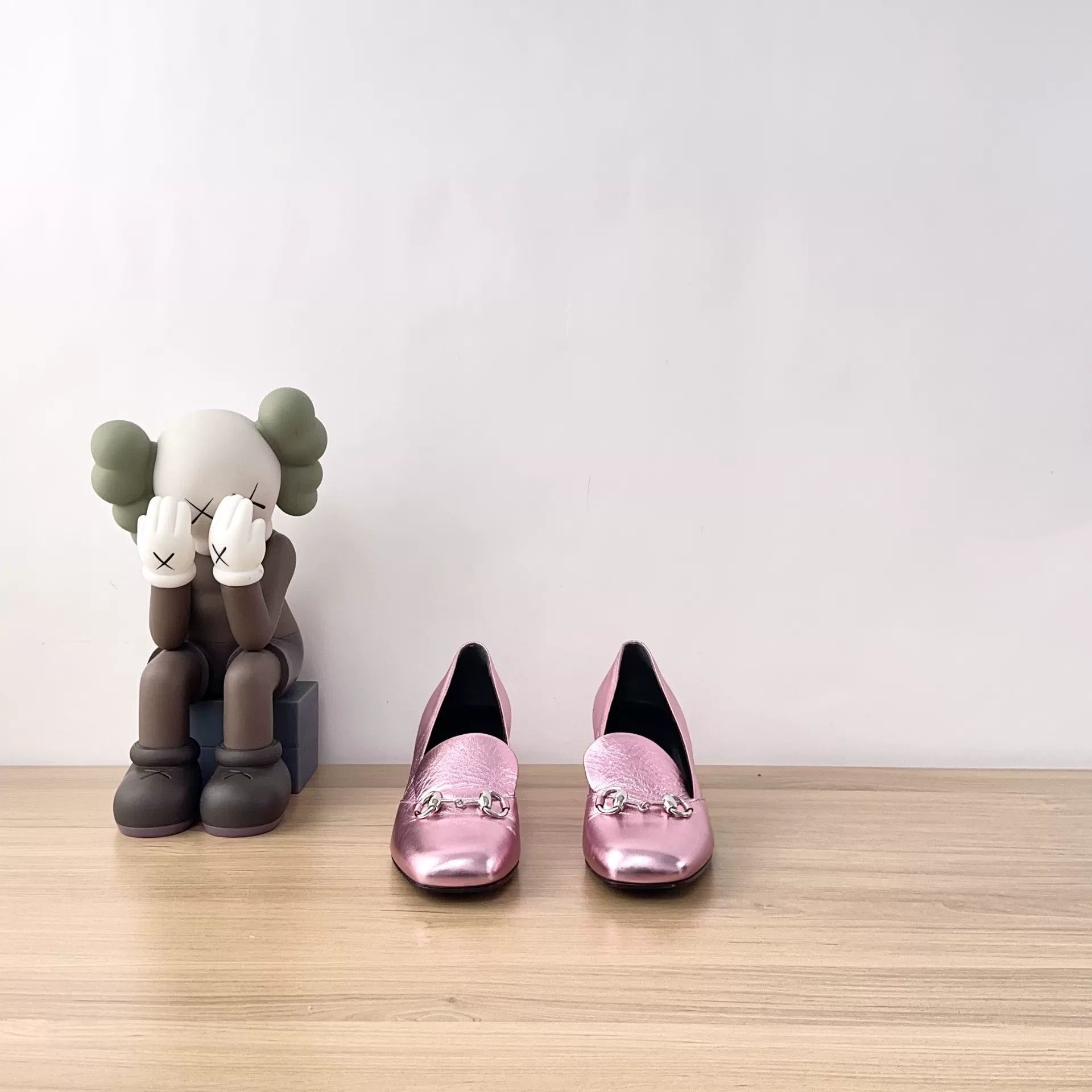 Gucci Gucci Pink Horsebit Square-Toe Loafers Size US 5 / IT 35 - 3 Thumbnail