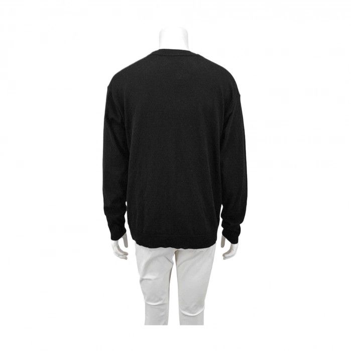 Loewe LOEWE Men's Black Wool Short Cardigan Size US L / EU 52-54 / 3 - 2 Thumbnail