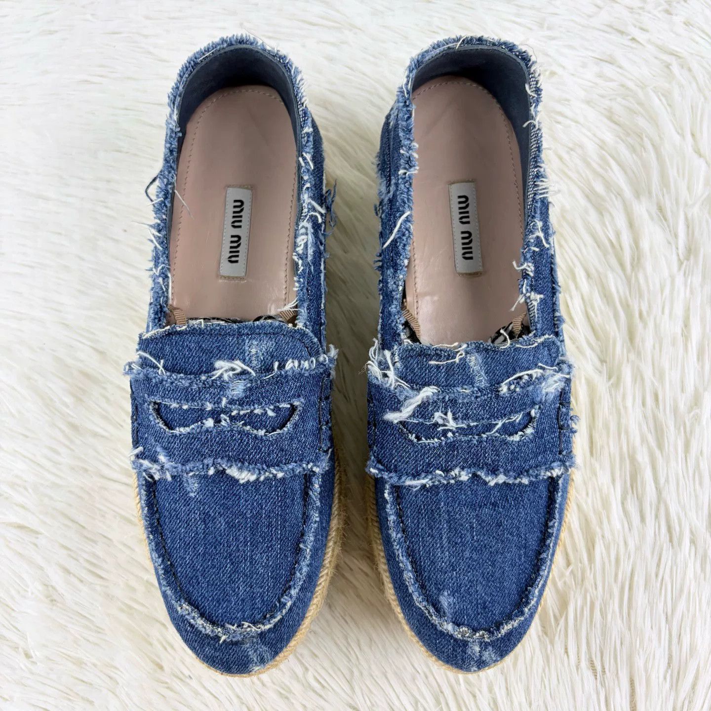 Miu Miu MiuMiu Denim Platform Espadrilles Size US 6.5 / IT 36.5 - 2 Thumbnail