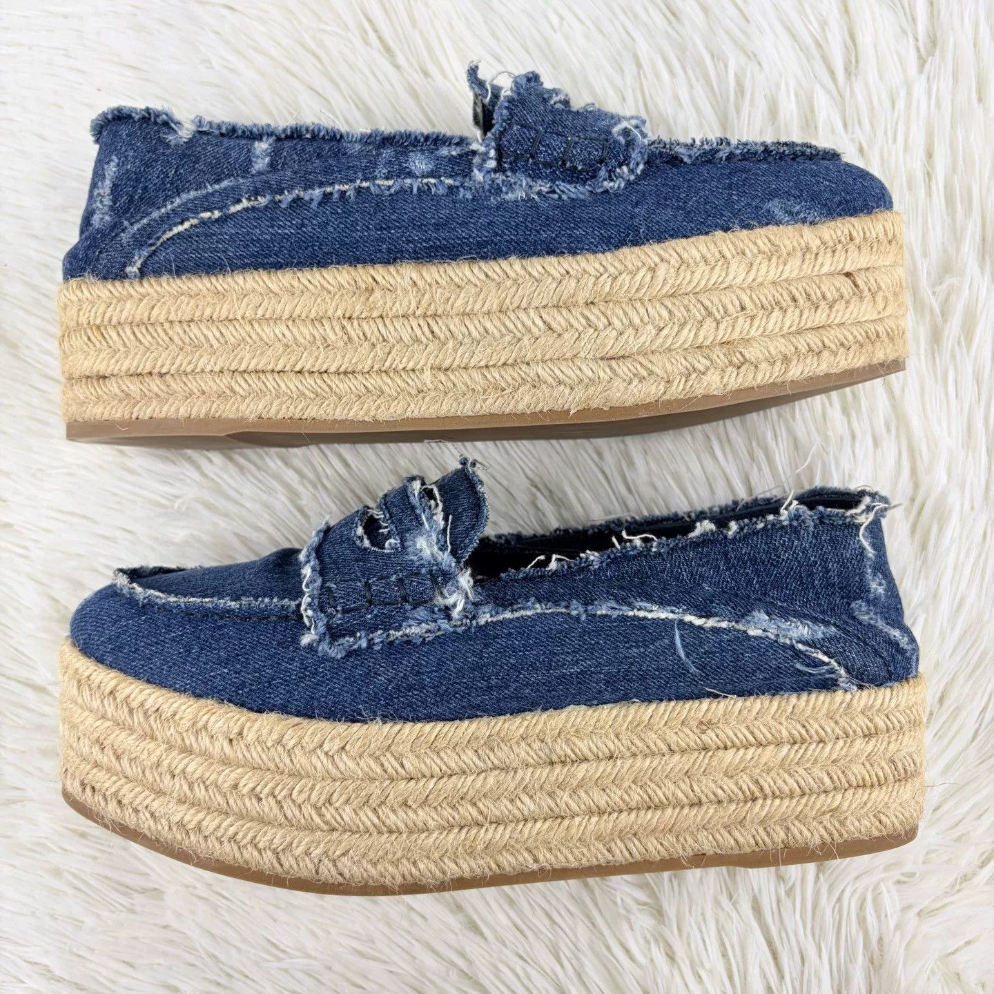 Miu Miu MiuMiu Denim Platform Espadrilles Size US 6.5 / IT 36.5 - 7 Thumbnail