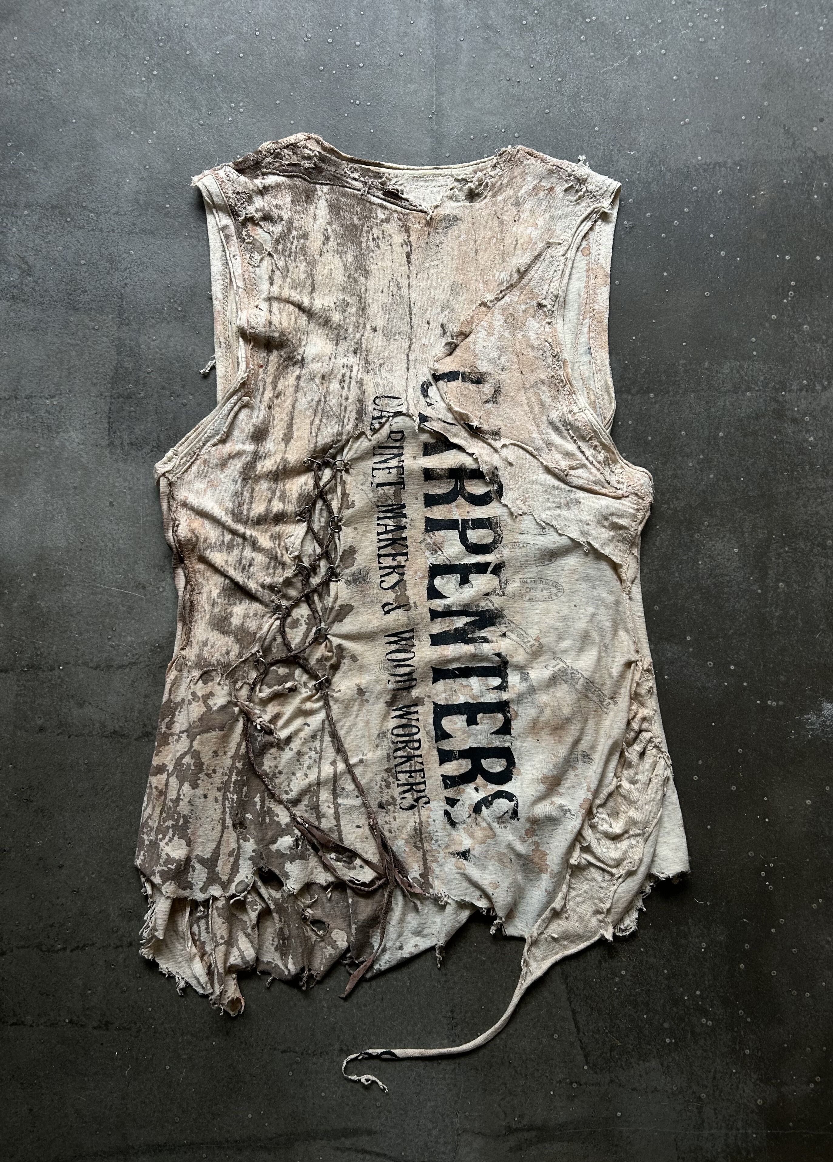 NN07 Destroyed Drawstring Print Vest Size US XS / EU 42 / 0 - 2 Thumbnail