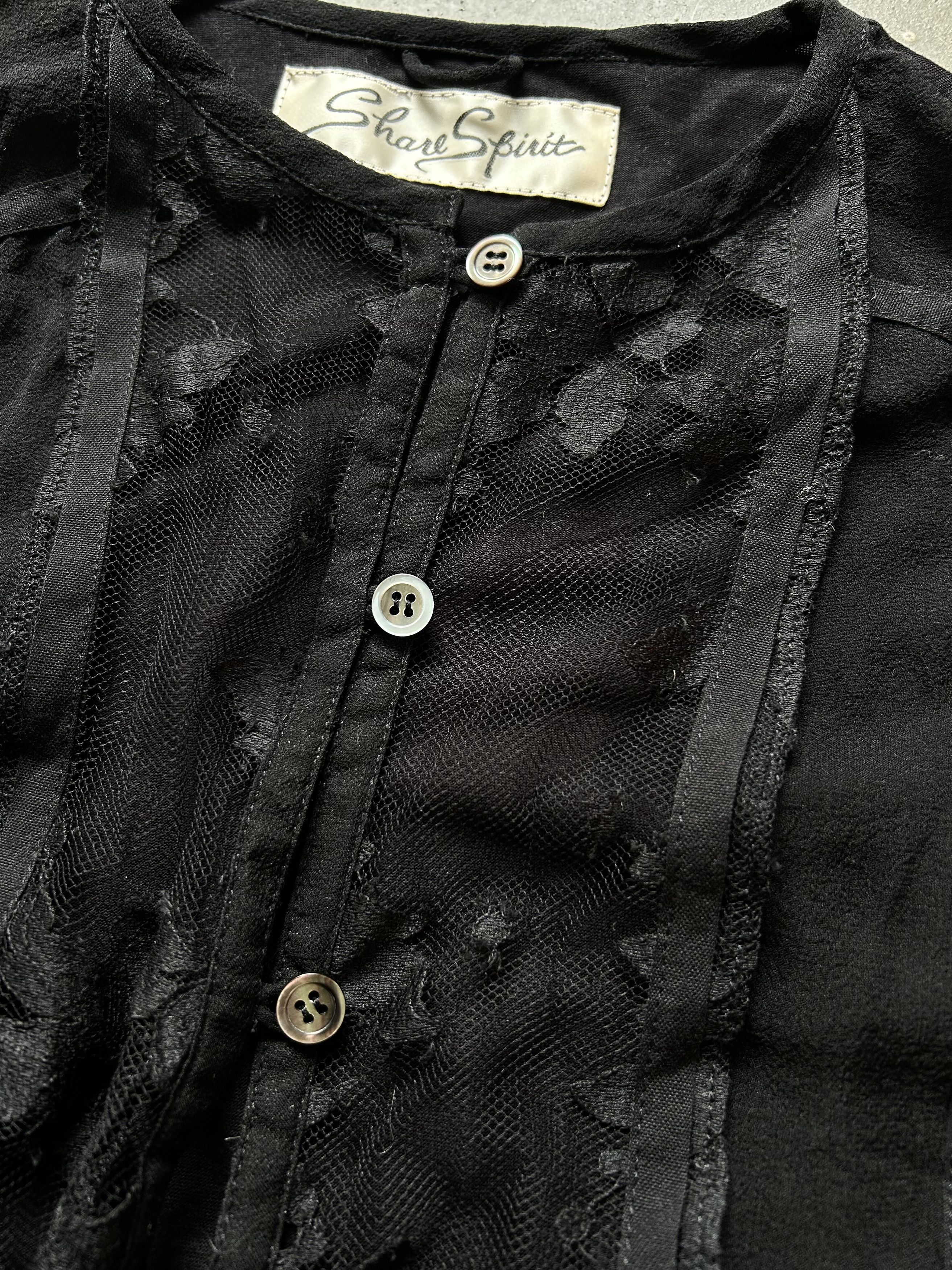 Share Spirit Homme Black Sheer Mesh Top by Share Spirit Size M / US 6-8 / IT 42-44 - 6 Thumbnail