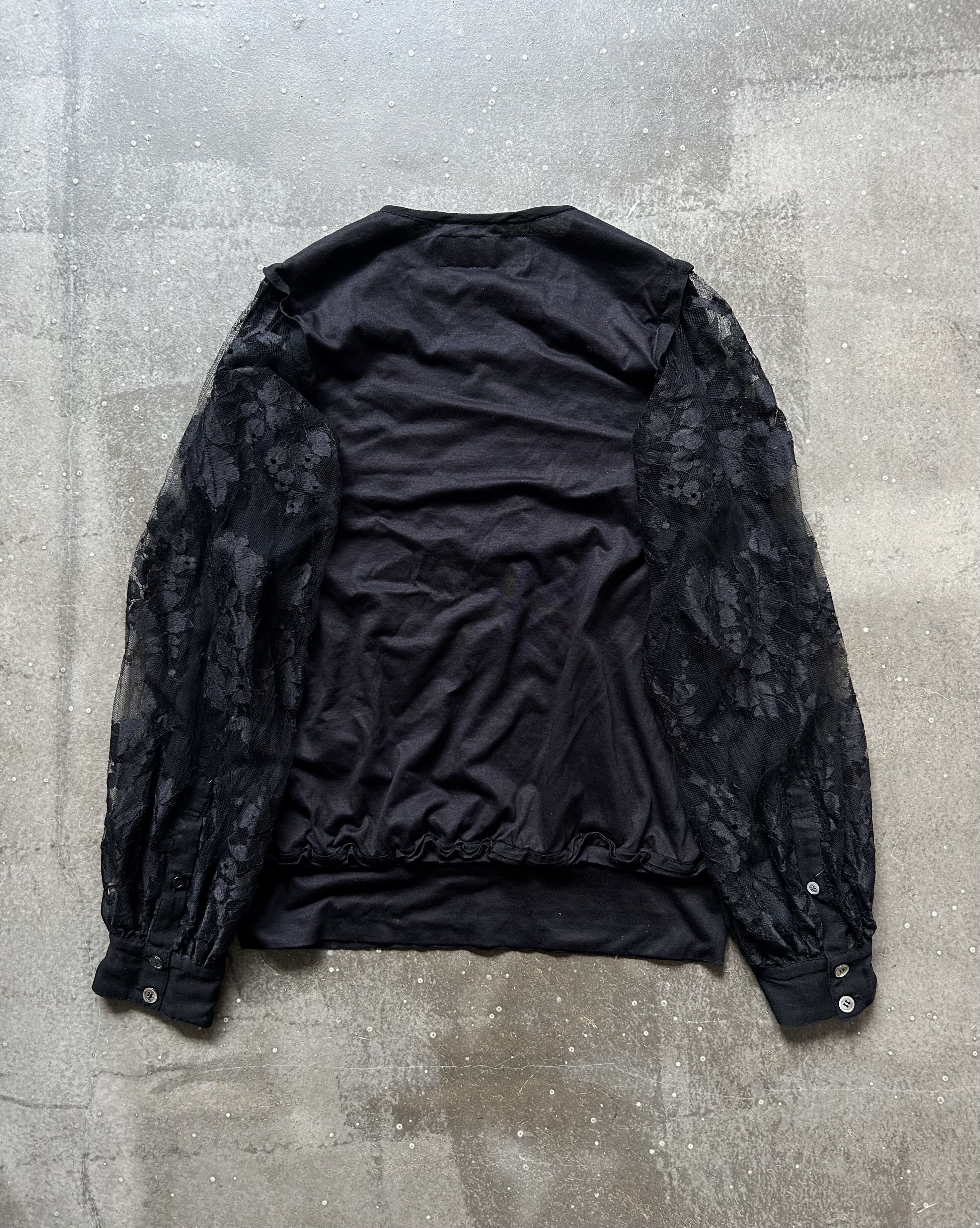Share Spirit Homme Black Sheer Mesh Top by Share Spirit Size M / US 6-8 / IT 42-44 - 2 Thumbnail