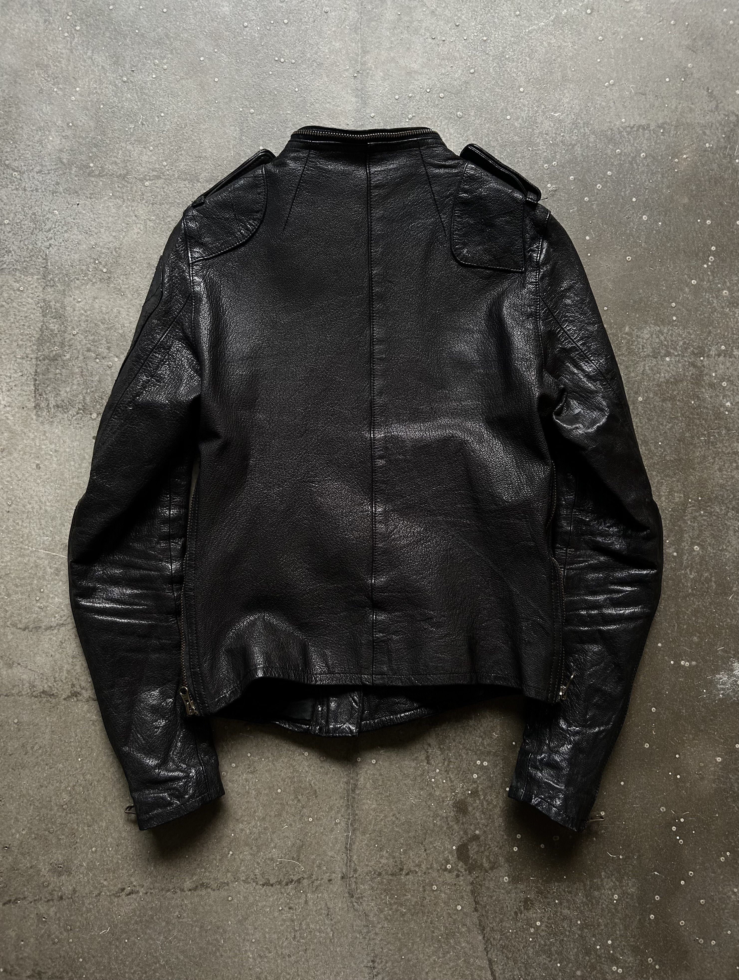 Share Spirit Homme Black Goat Leather Biker Jacket Size US S / EU 44-46 / 1 - 2 Thumbnail