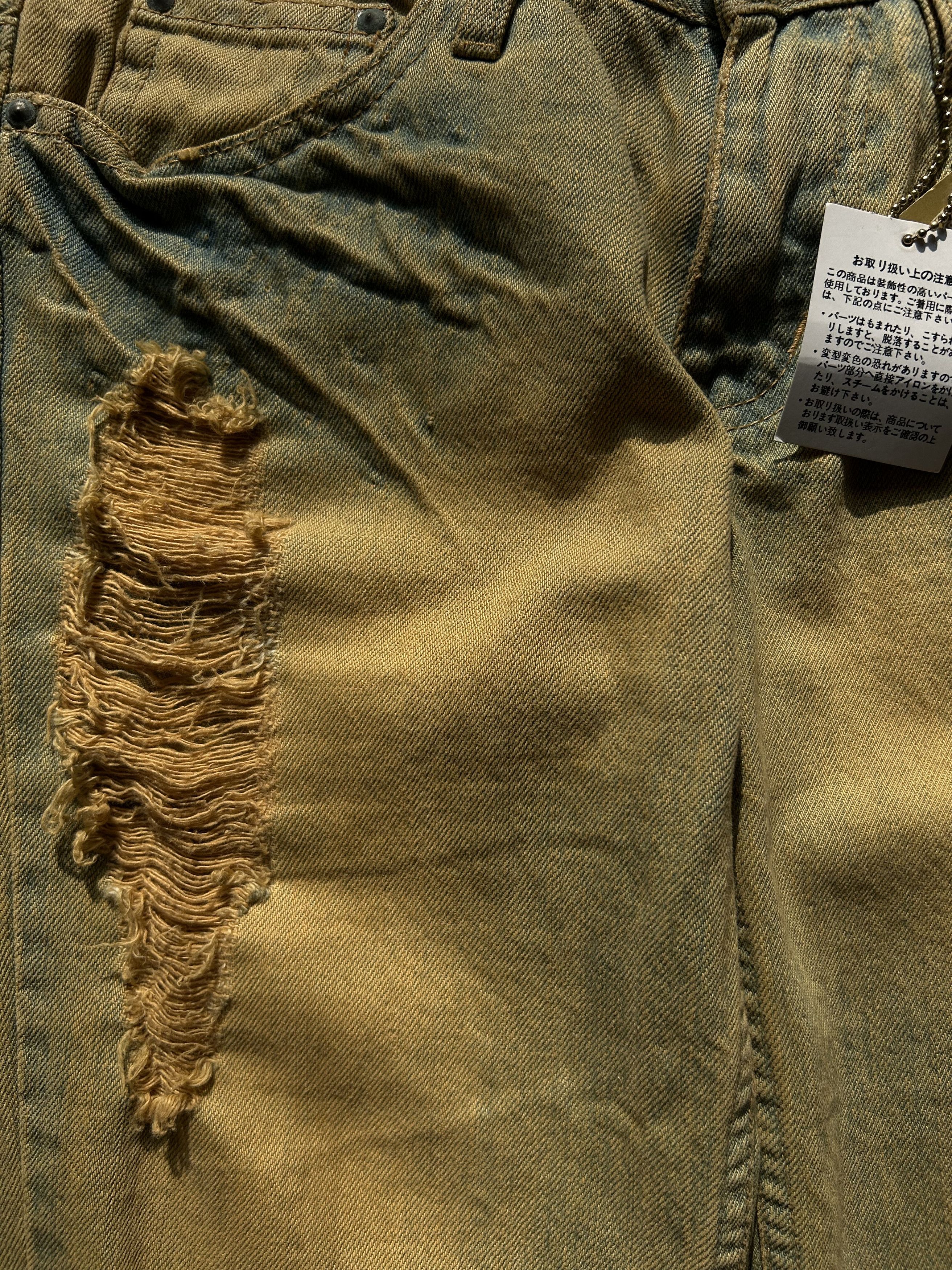 FDMTL Distressed Wash Denim Pants in Beige Size US 30 / EU 46 - 4 Thumbnail