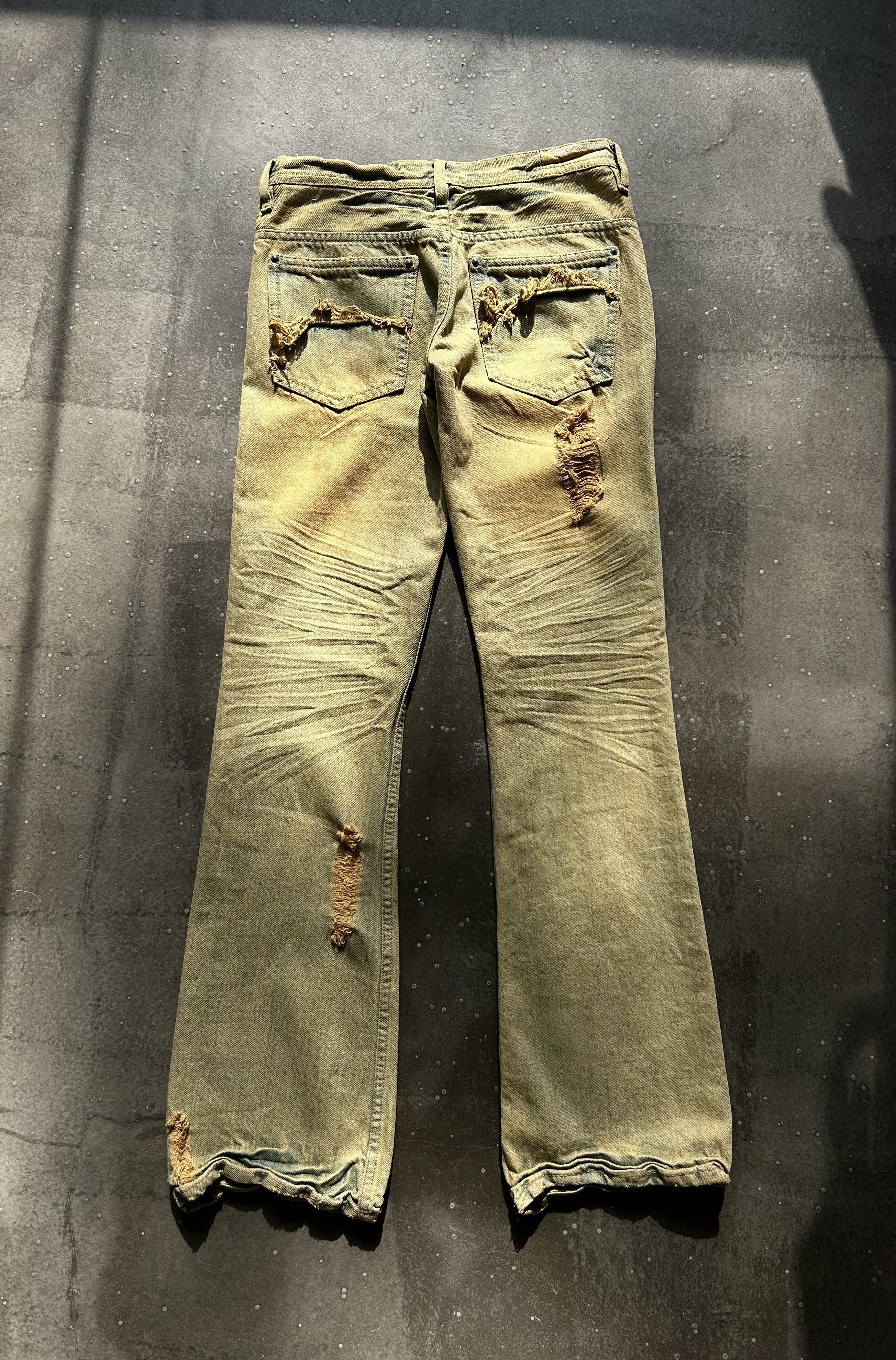 FDMTL Distressed Wash Denim Pants in Beige Size US 30 / EU 46 - 2 Thumbnail
