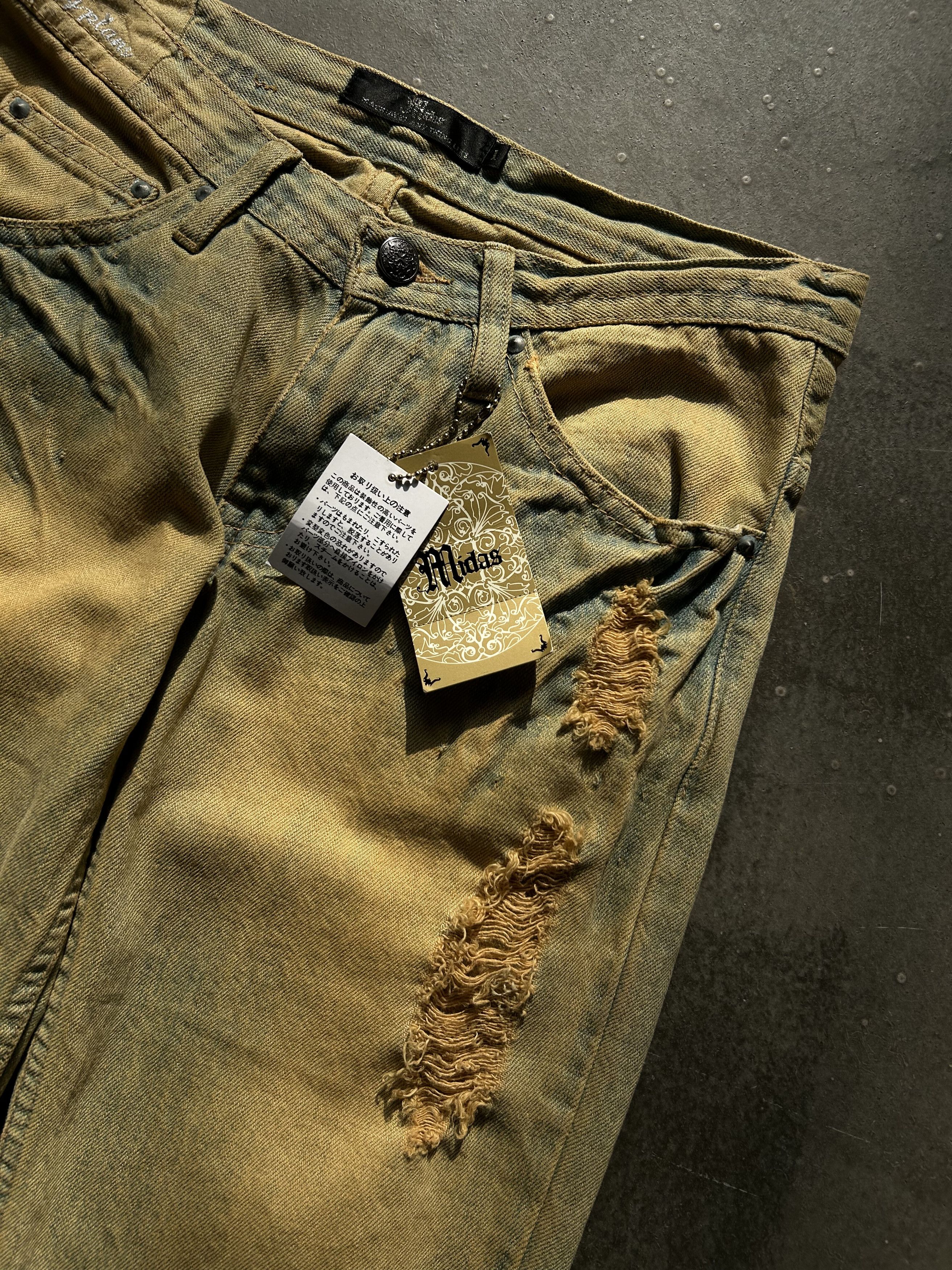 FDMTL Distressed Wash Denim Pants in Beige Size US 30 / EU 46 - 3 Thumbnail