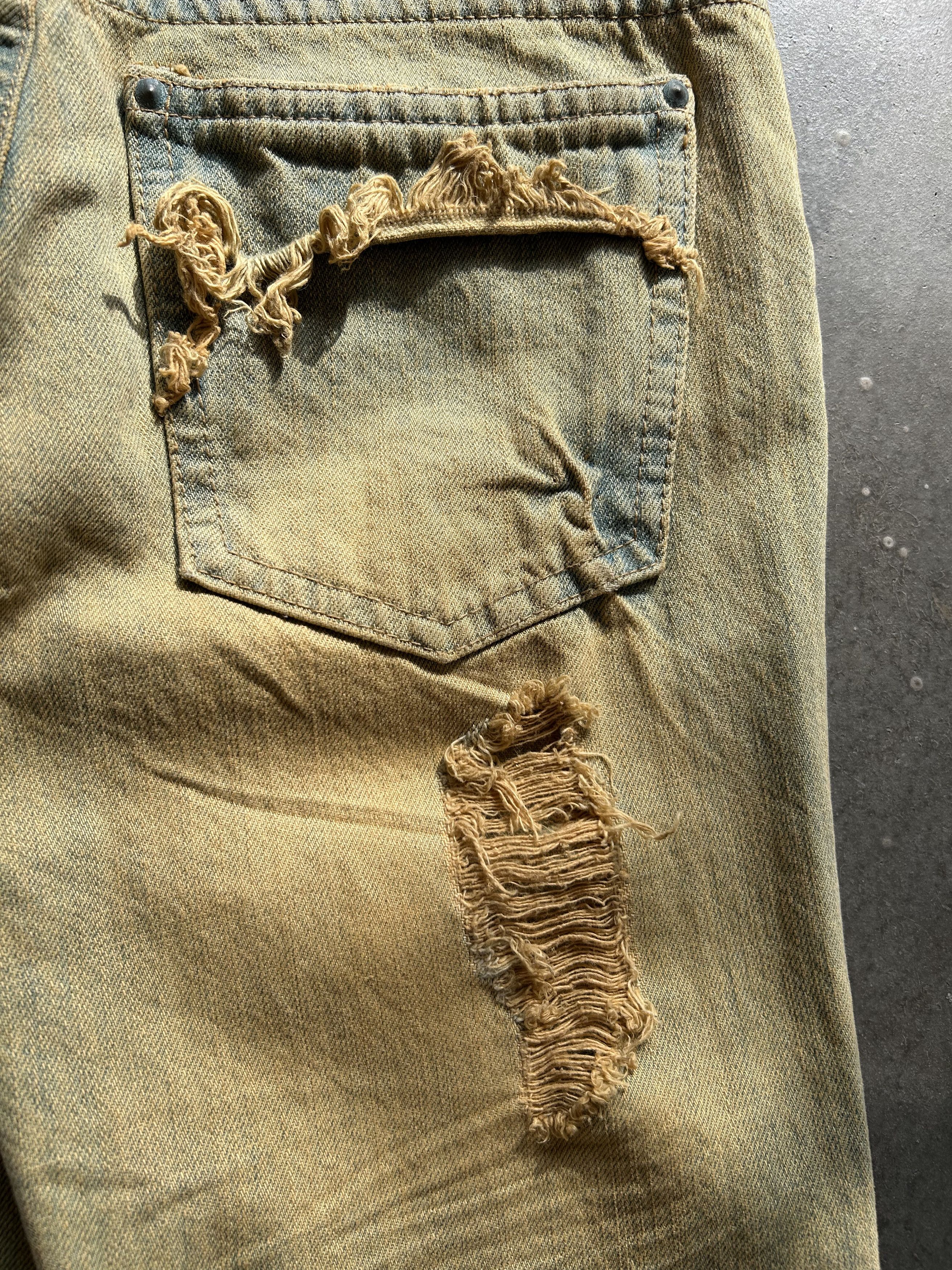 FDMTL Distressed Wash Denim Pants in Beige Size US 30 / EU 46 - 6 Thumbnail