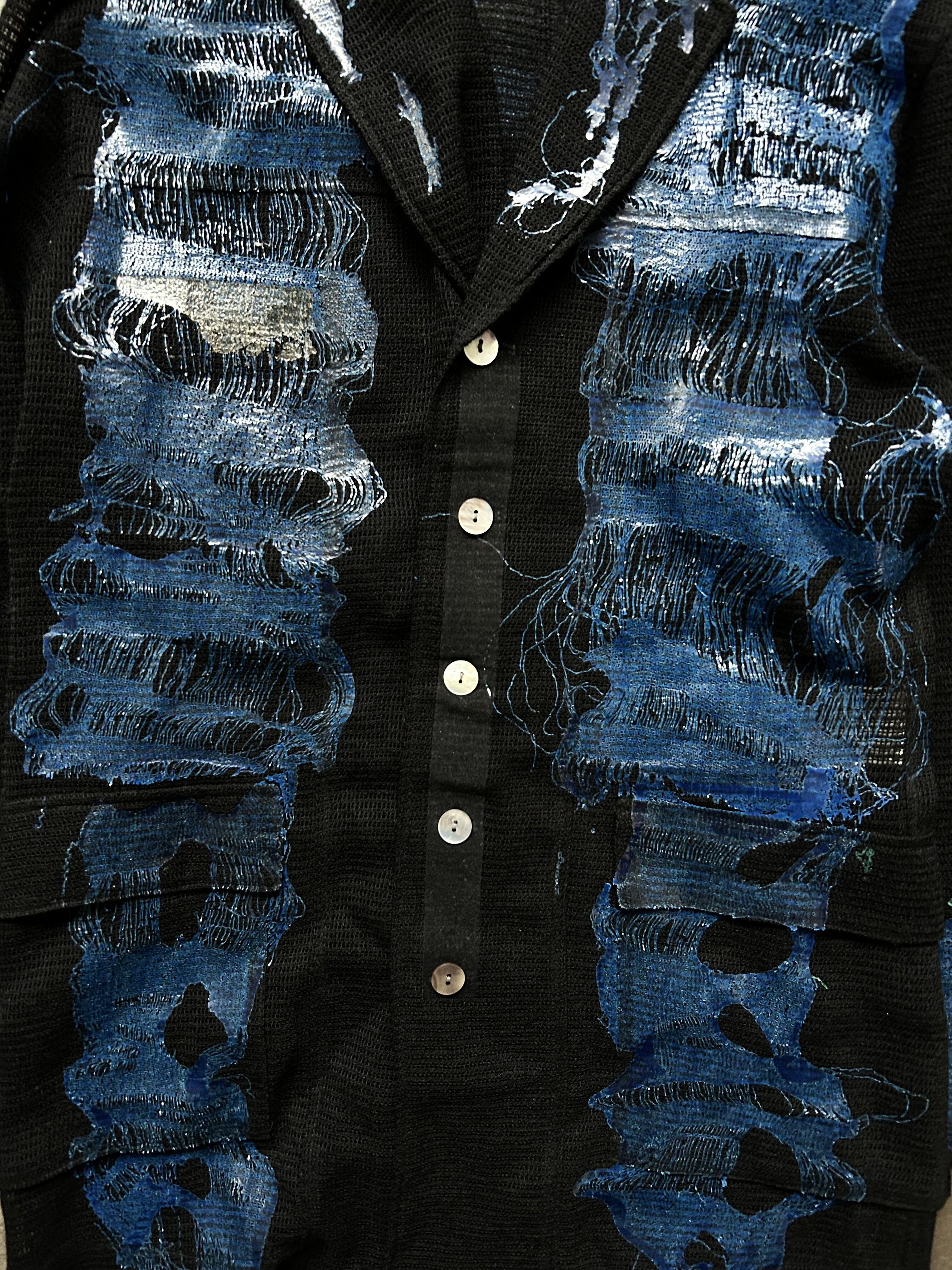 YOKO SAKAMOTO KOHSHIN SATOH Mesh Coated Cardigan Size US M / EU 48-50 / 2 - 4 Thumbnail