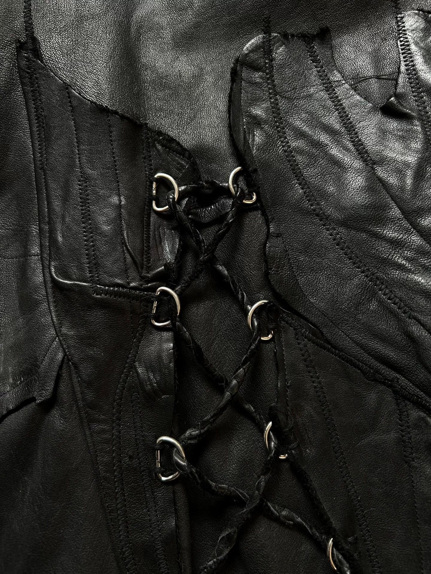 NN07 Black Drawstring Leather Vest Size US M / EU 48-50 / 2 - 3 Thumbnail