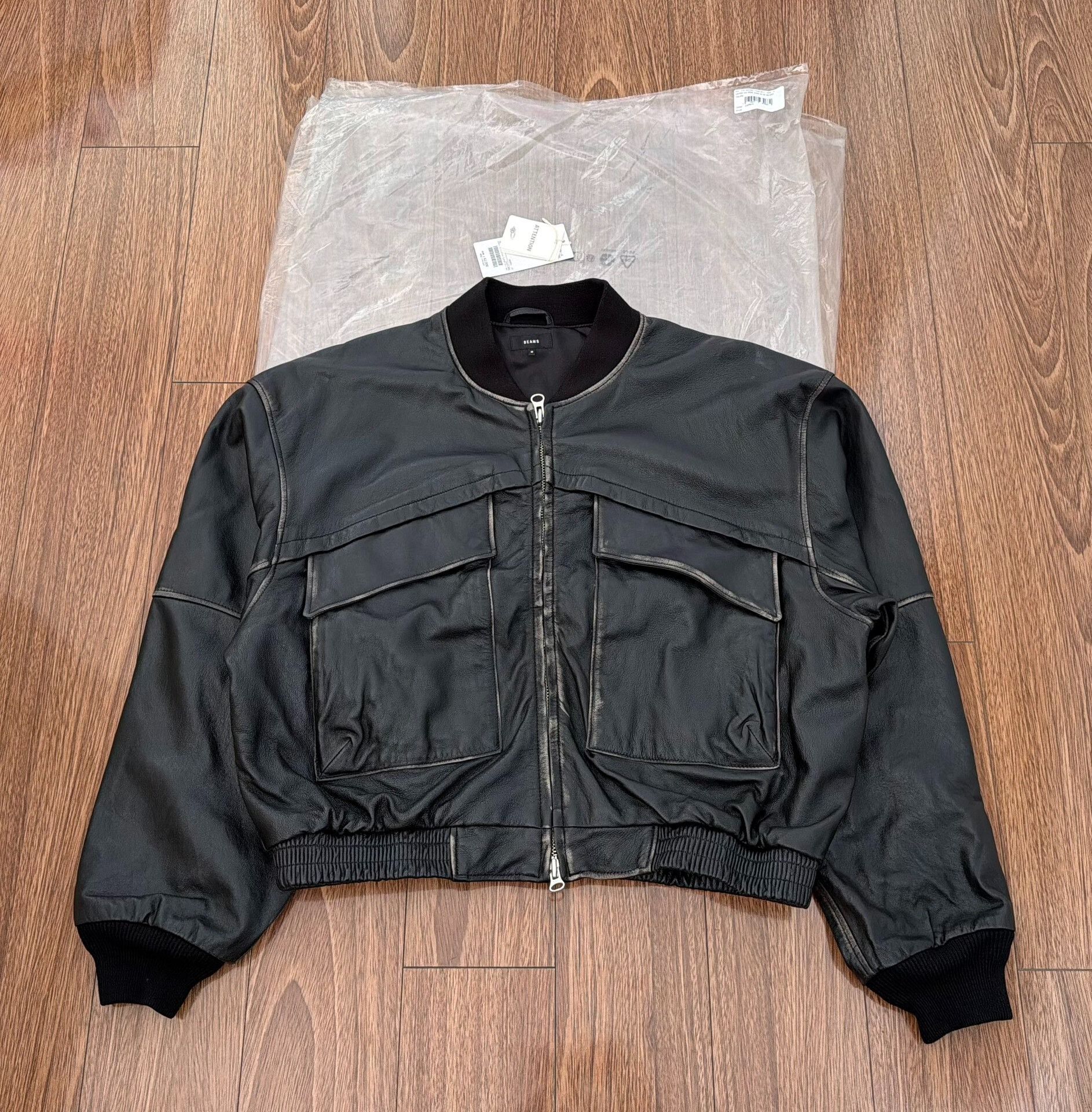 Beams Japan Vintage BEAMS Leather Bomber Jacket Size US M / EU 48-50 / 2 - 3 Thumbnail