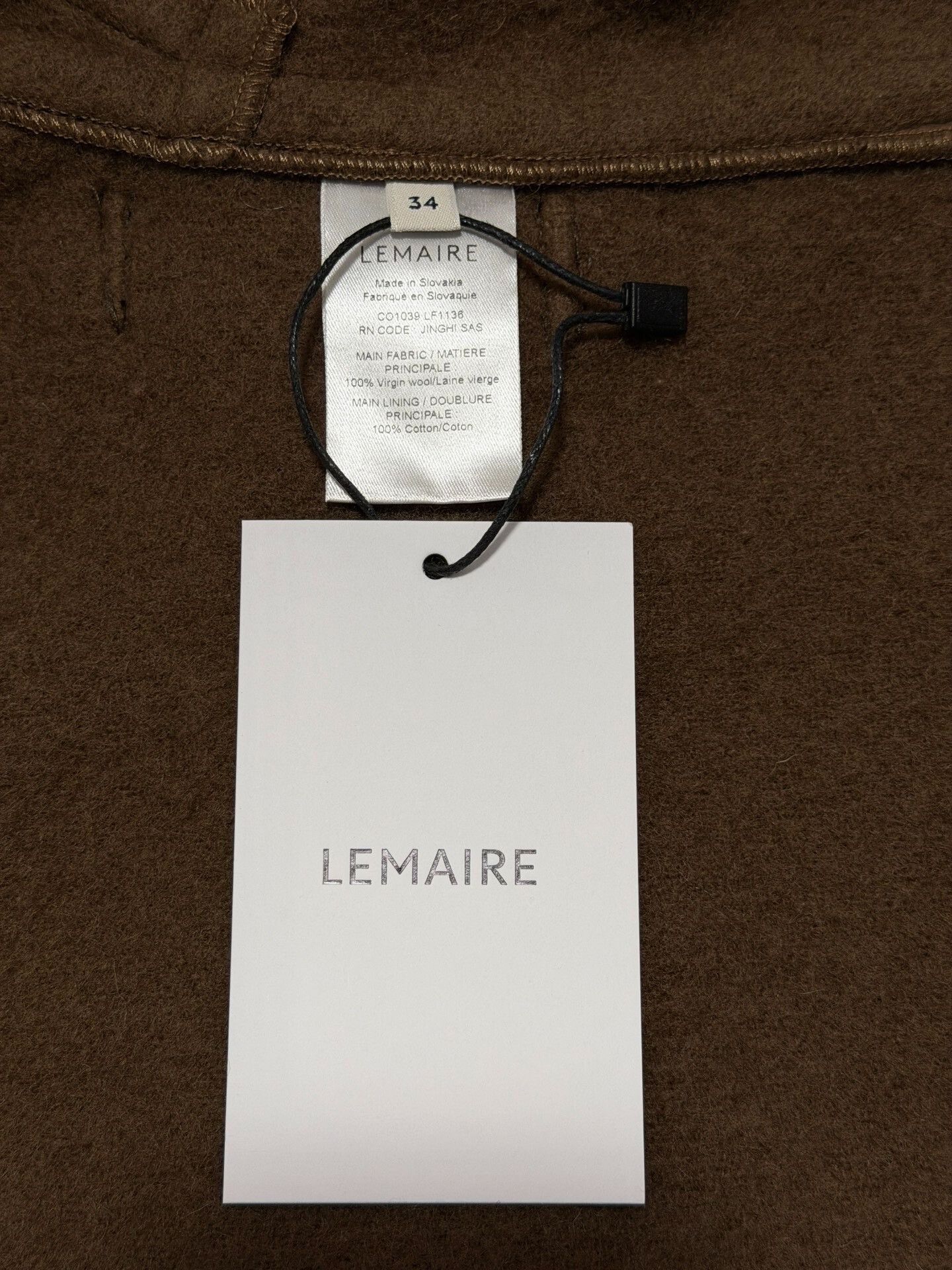 Lemaire Brown Hooded Coat with Toggle Closure Size XXS / US 00 / IT 34 - 8 Thumbnail